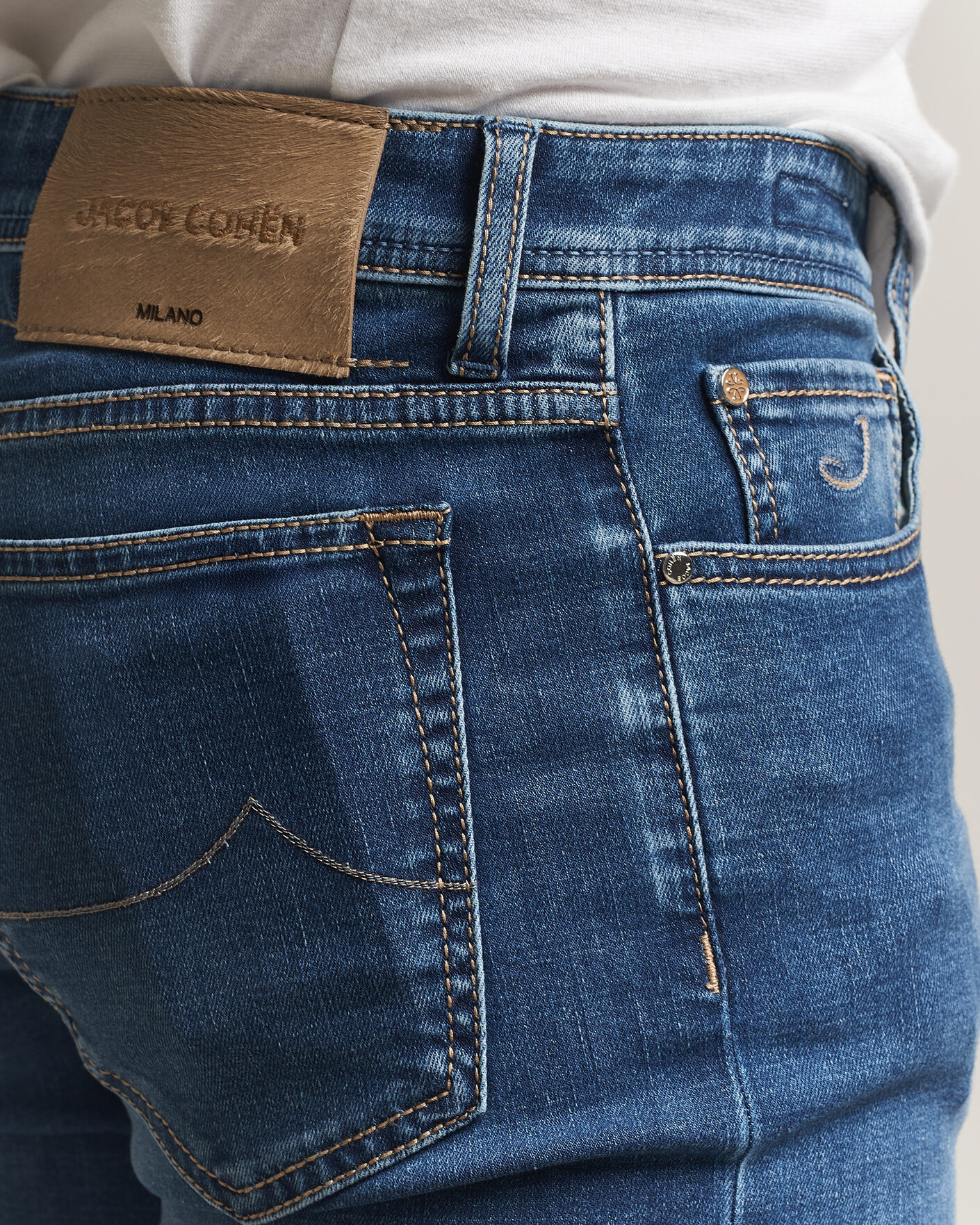 Herren | Jeans | Jacob Cohën | Bard Fast Slim Fit Stretch Jeans Mid Blue