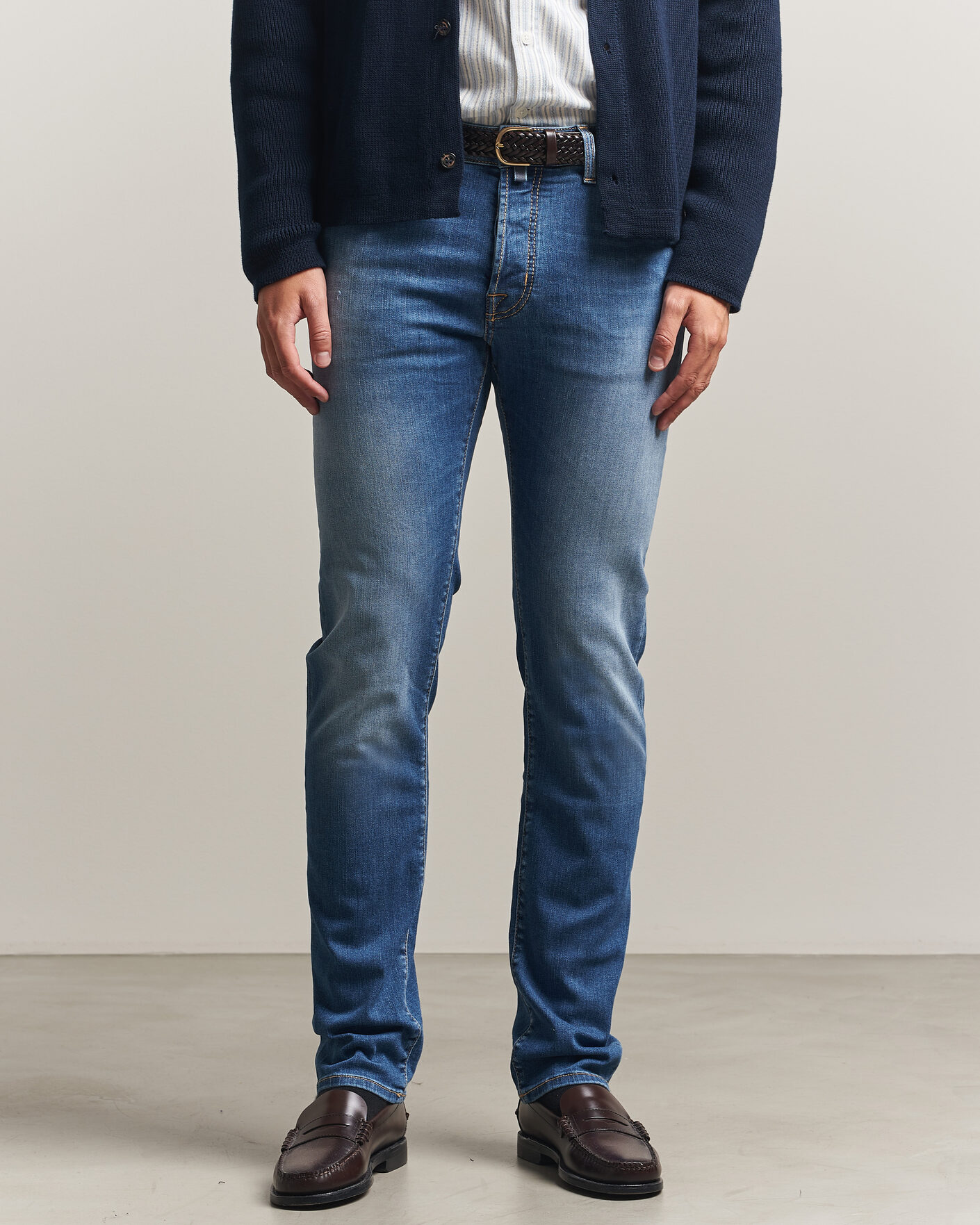 Herren | Jeans | Jacob Cohën | Bard Slim Fit Stretch Jeans Light Blue