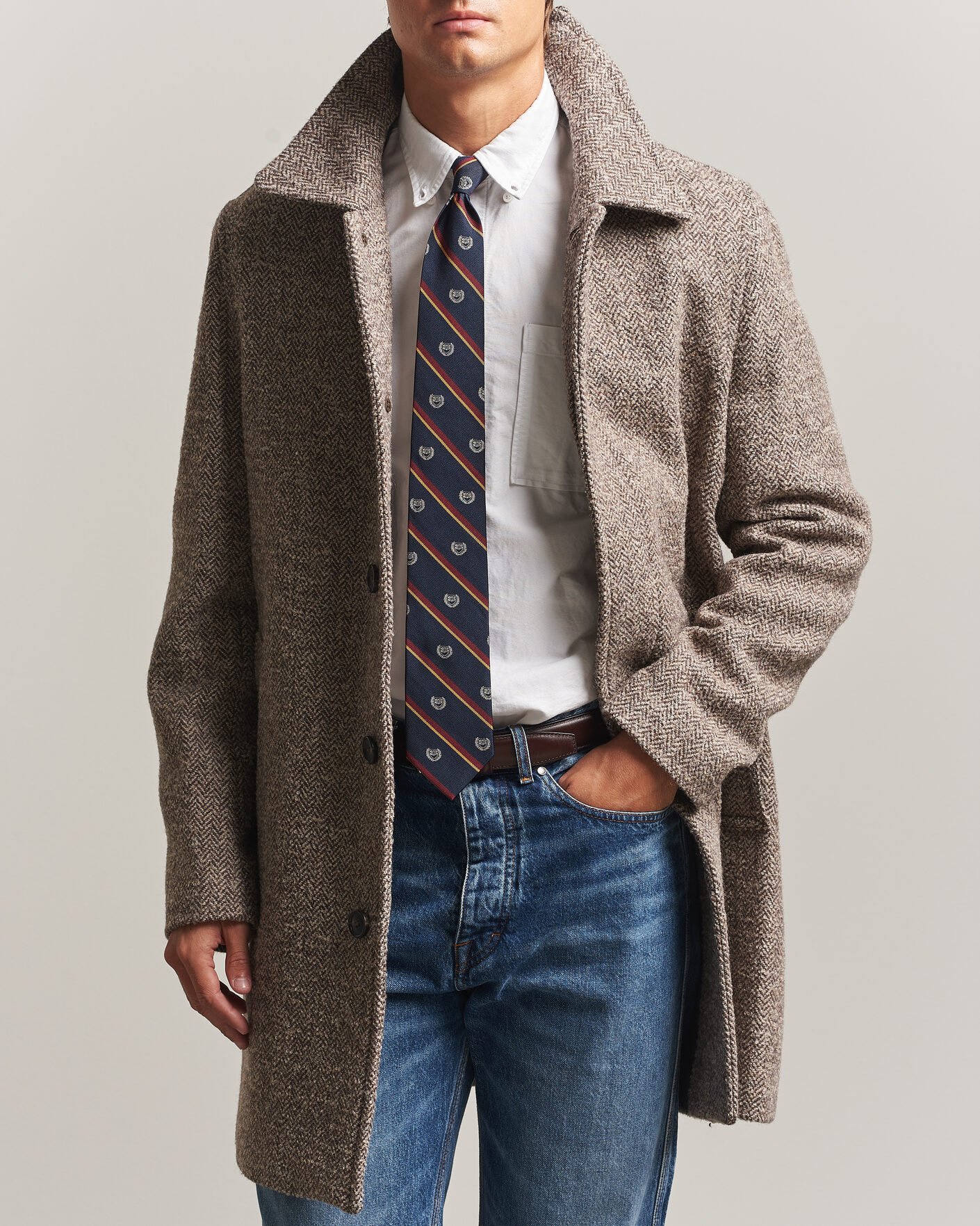Herren | Jacken | Gant | Wool Car Coat Mist Taupe