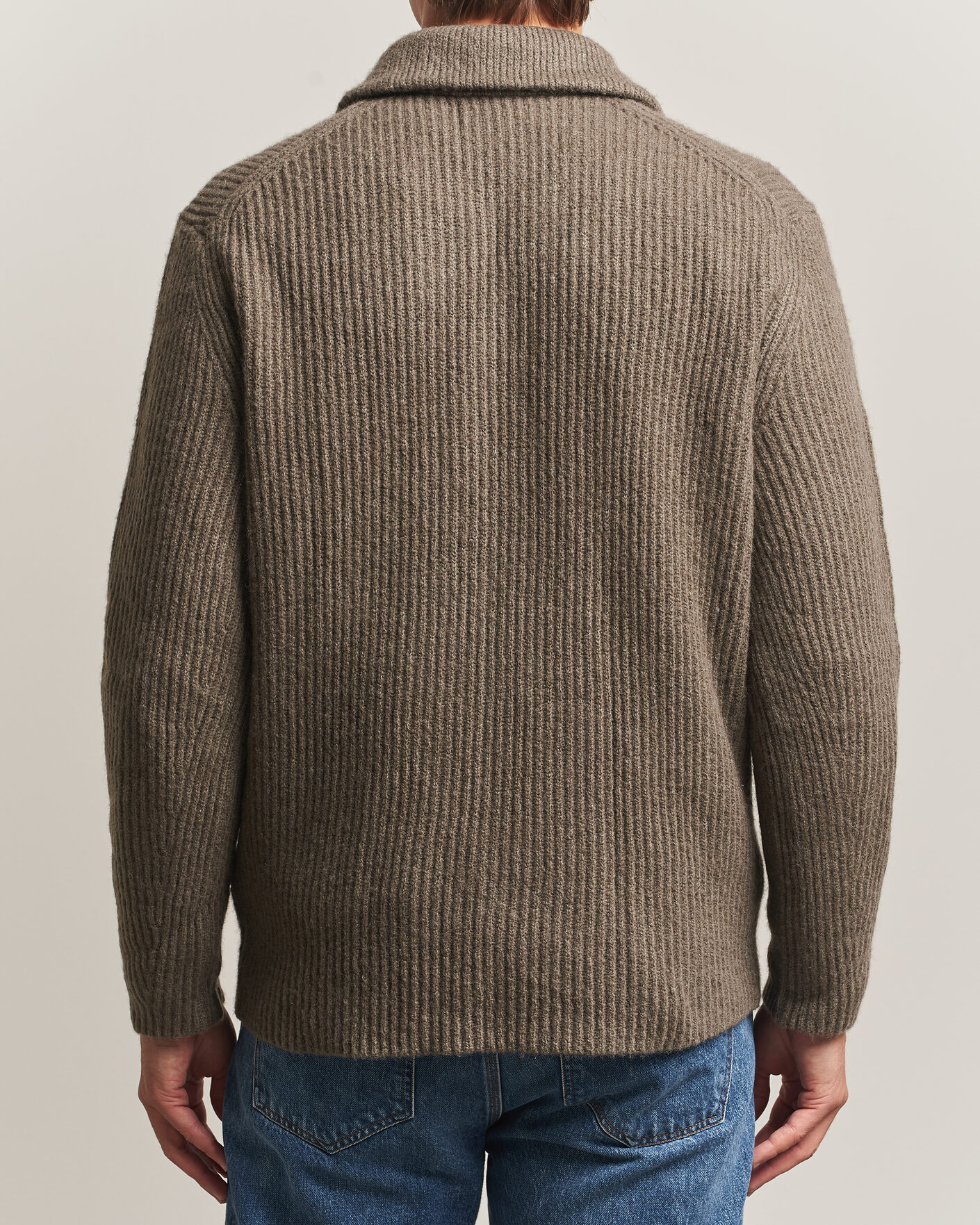 Herren | Pullover | Gant | Wool/Yak Knitted Cardigan Faded Taupe