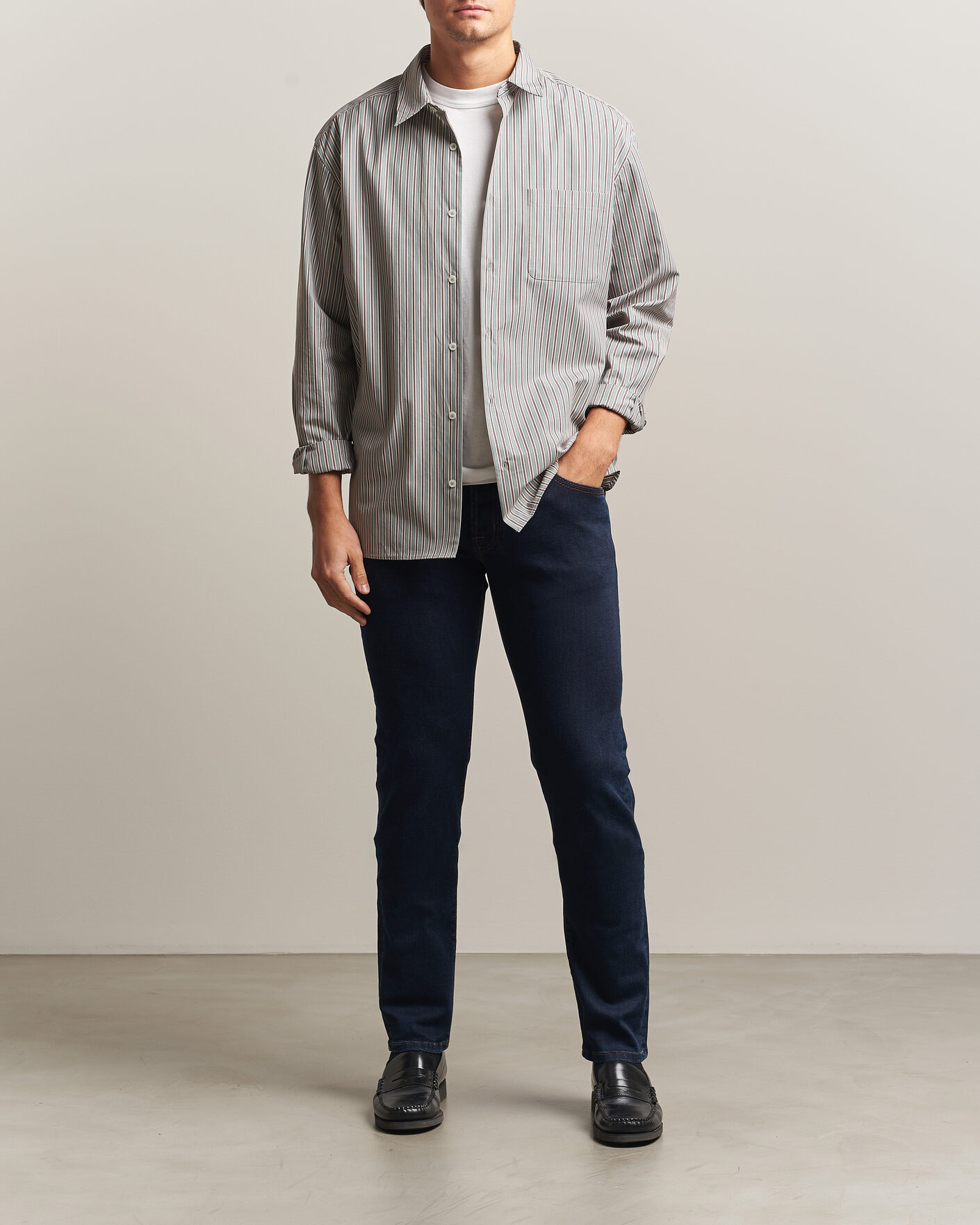 Herren | Jeans | Jacob Cohën | Nick Slim Fit Rinse Wash Stretch Jeans Dark Blue