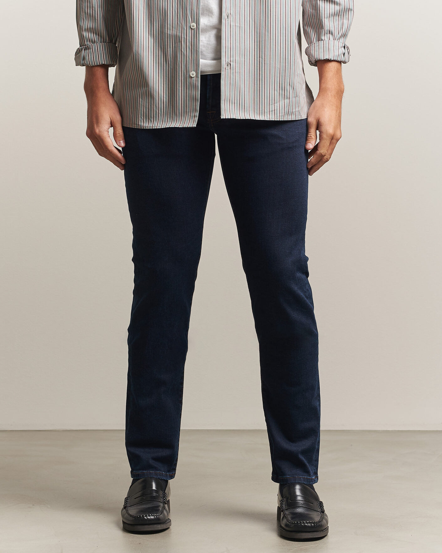 Herren | Jeans | Jacob Cohën | Nick Slim Fit Rinse Wash Stretch Jeans Dark Blue