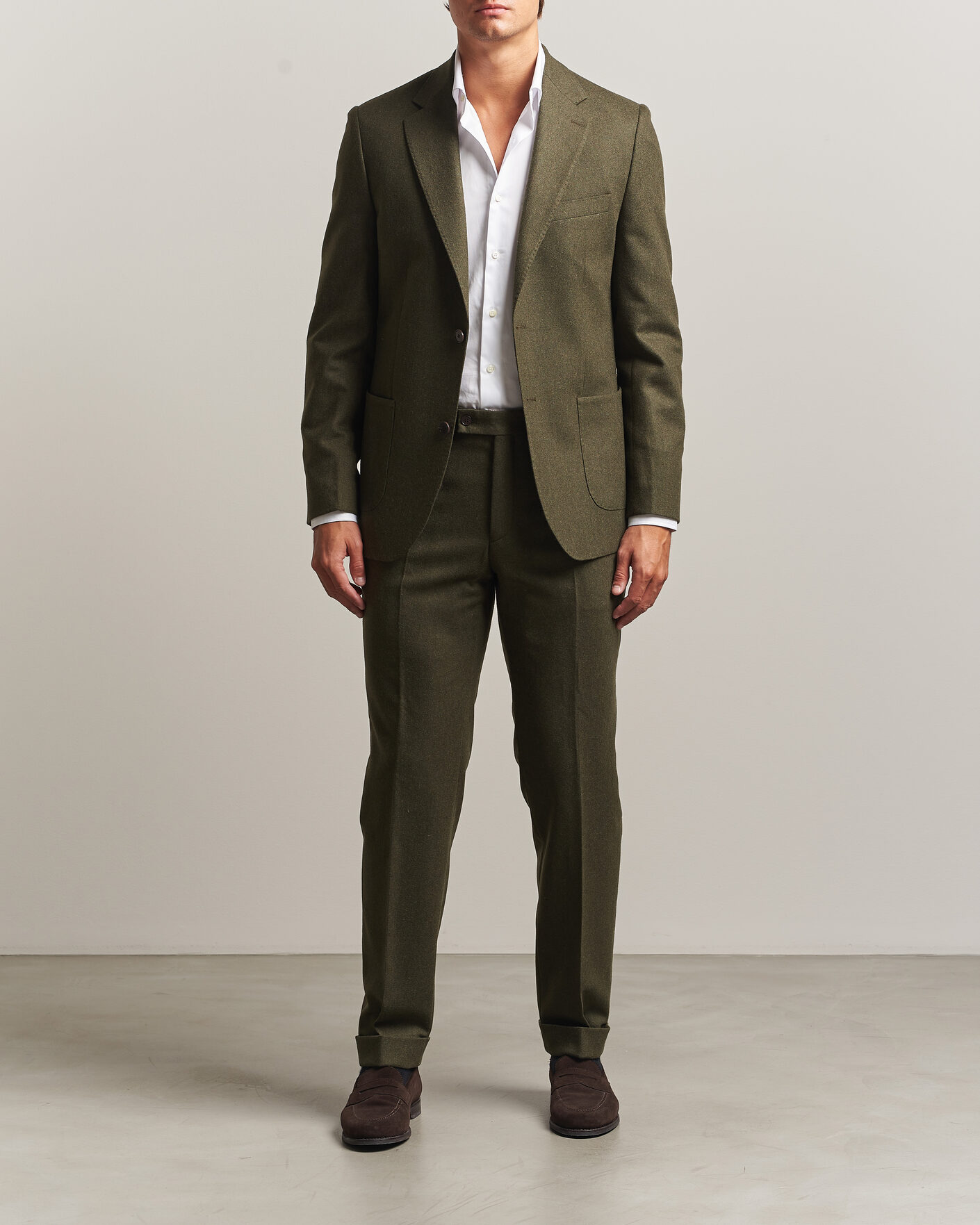 Herren | Sakkos | Morris | Flannel Suit Blazer Green