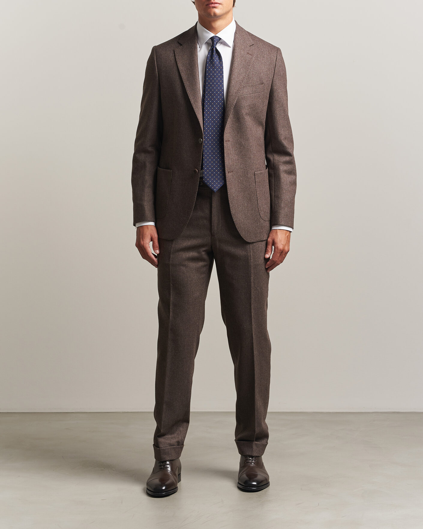 Herren | Sakkos | Morris | Flannel Suit Blazer Brown