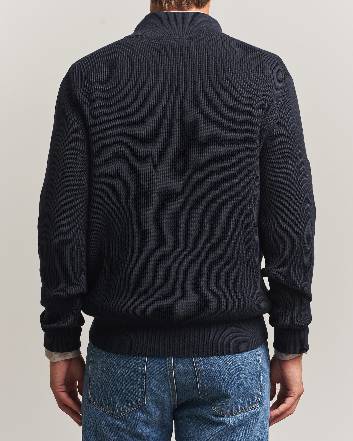 Herren | Pullover | Morris | Niall Half Button Sweater Old Blue