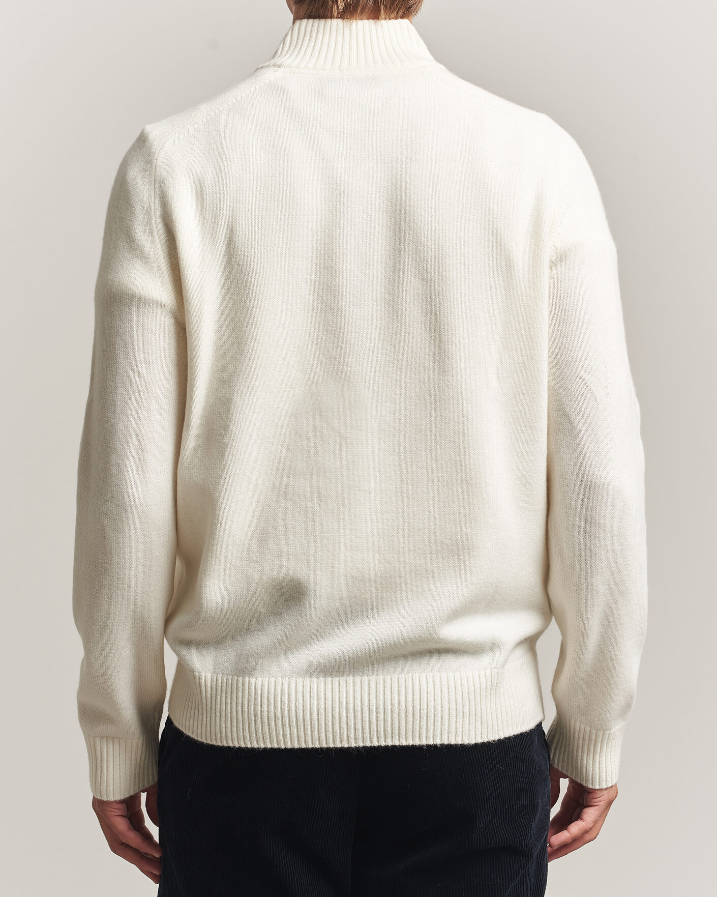 Herren | Pullover | Morris | Hertford Lambswool Half Zip Off White