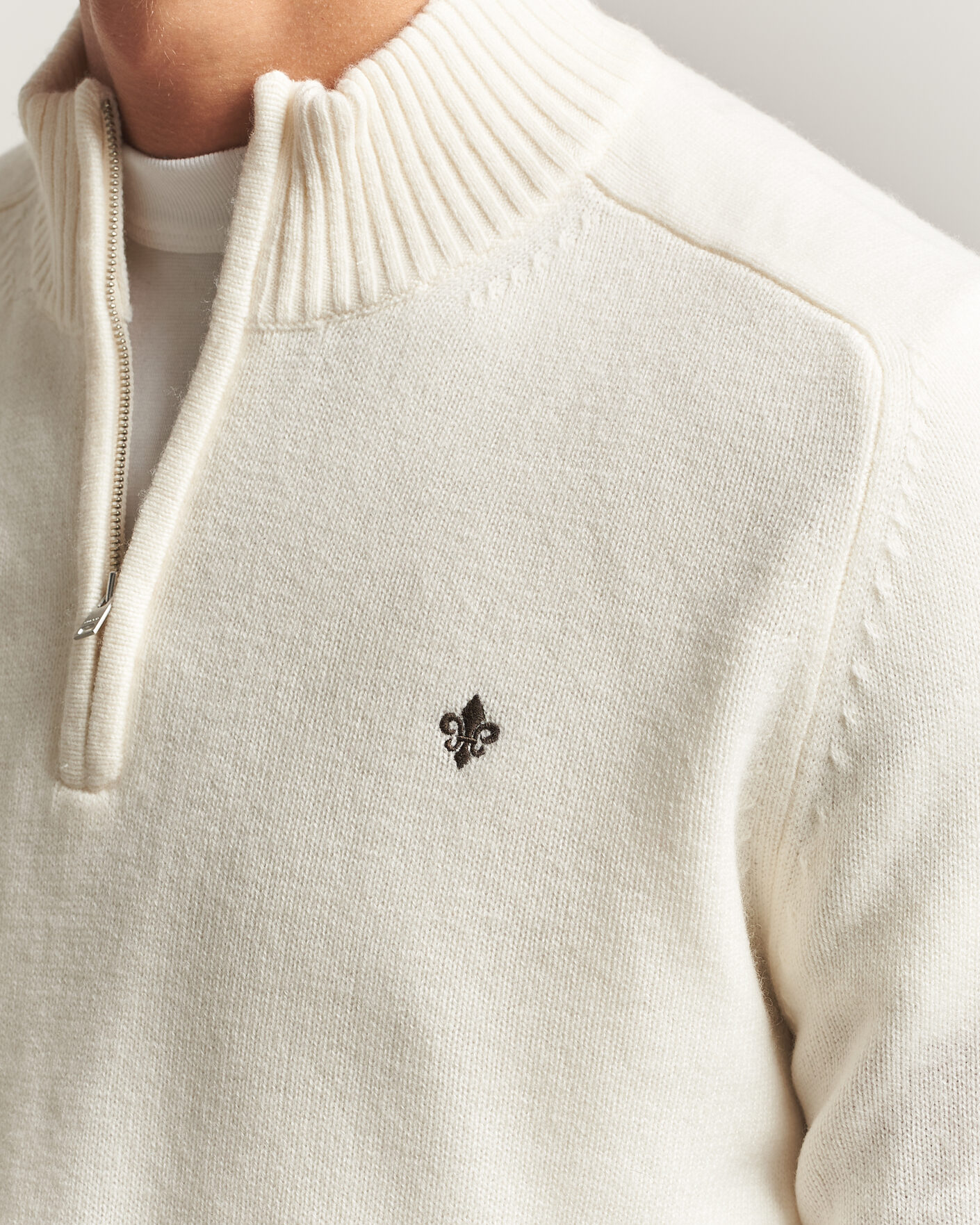 Herren | Pullover | Morris | Hertford Lambswool Half Zip Off White
