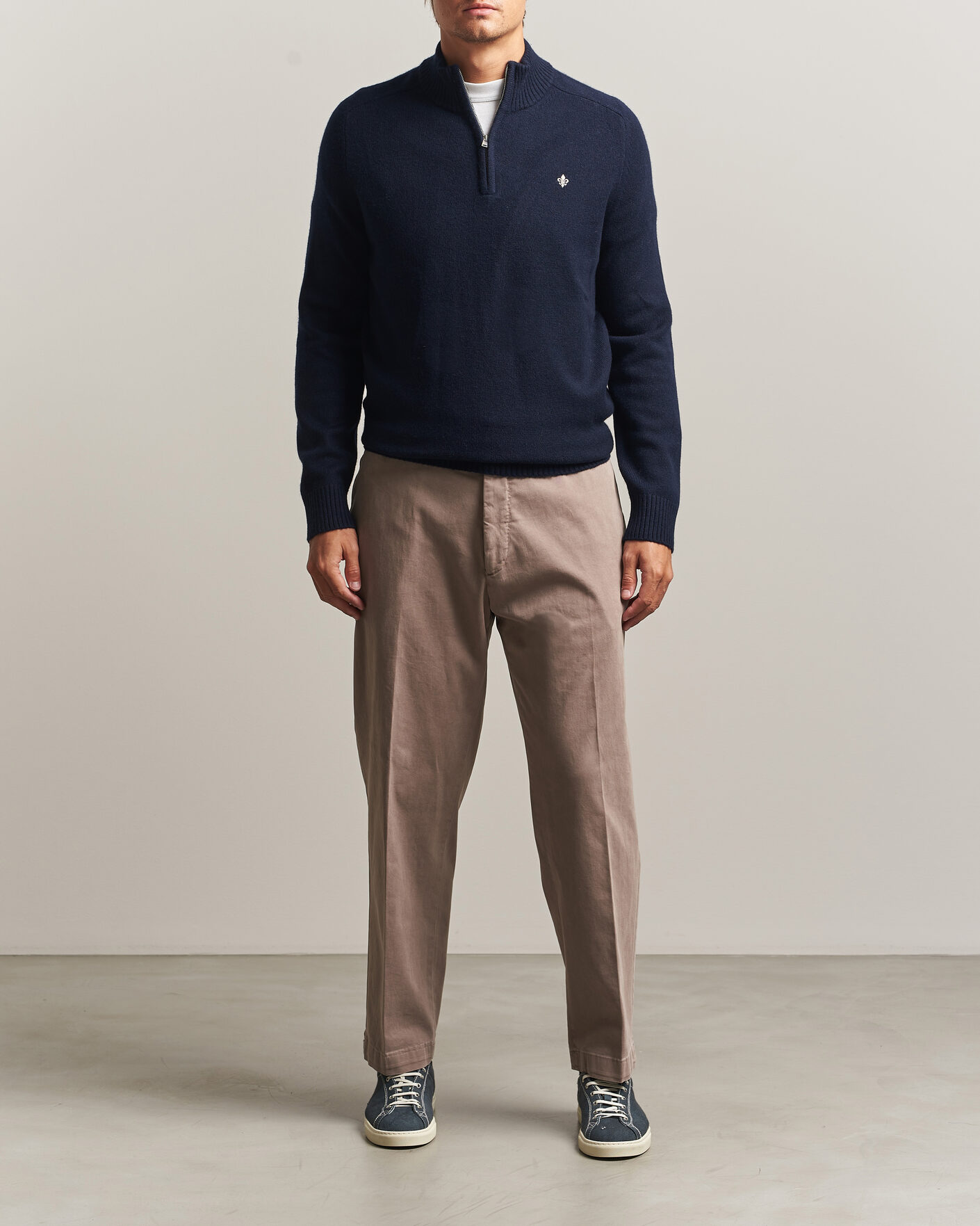 Herren | Pullover | Morris | Hertford Lambswool Half Zip Navy
