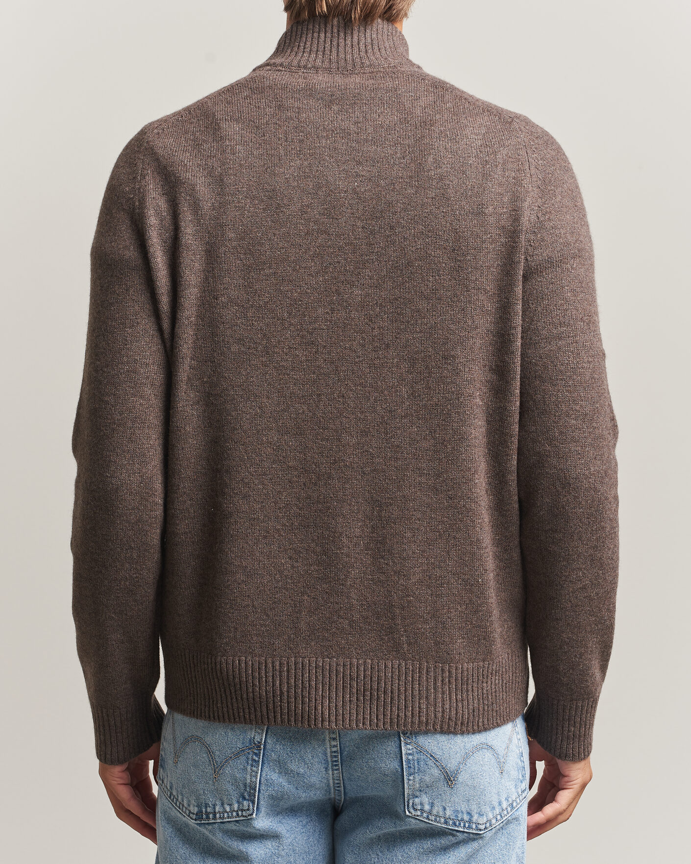 Herren | Pullover | Morris | Hertford Lambswool Half Zip Brown