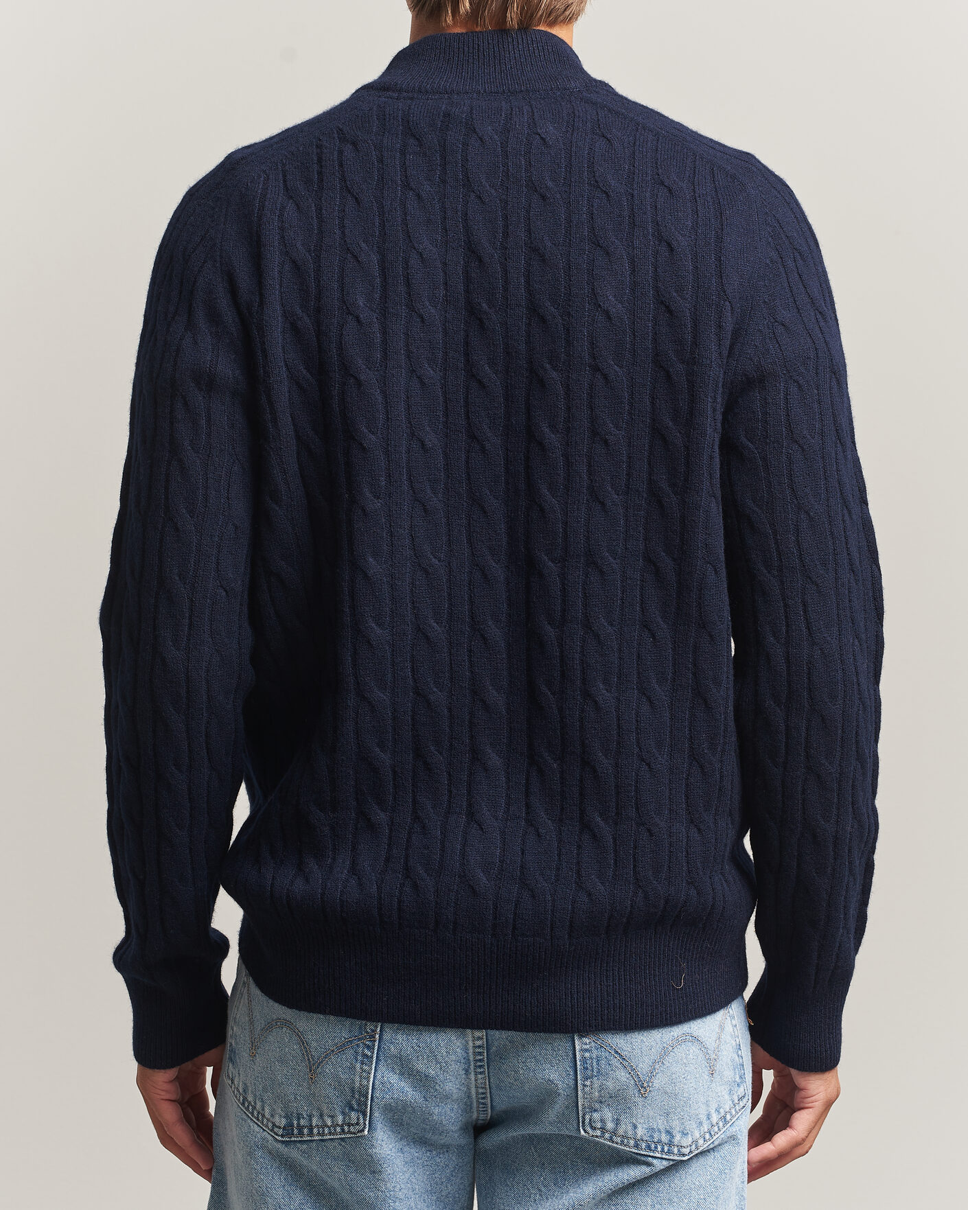 Herren | Pullover | Morris | Hertford Cable Half Zip Navy