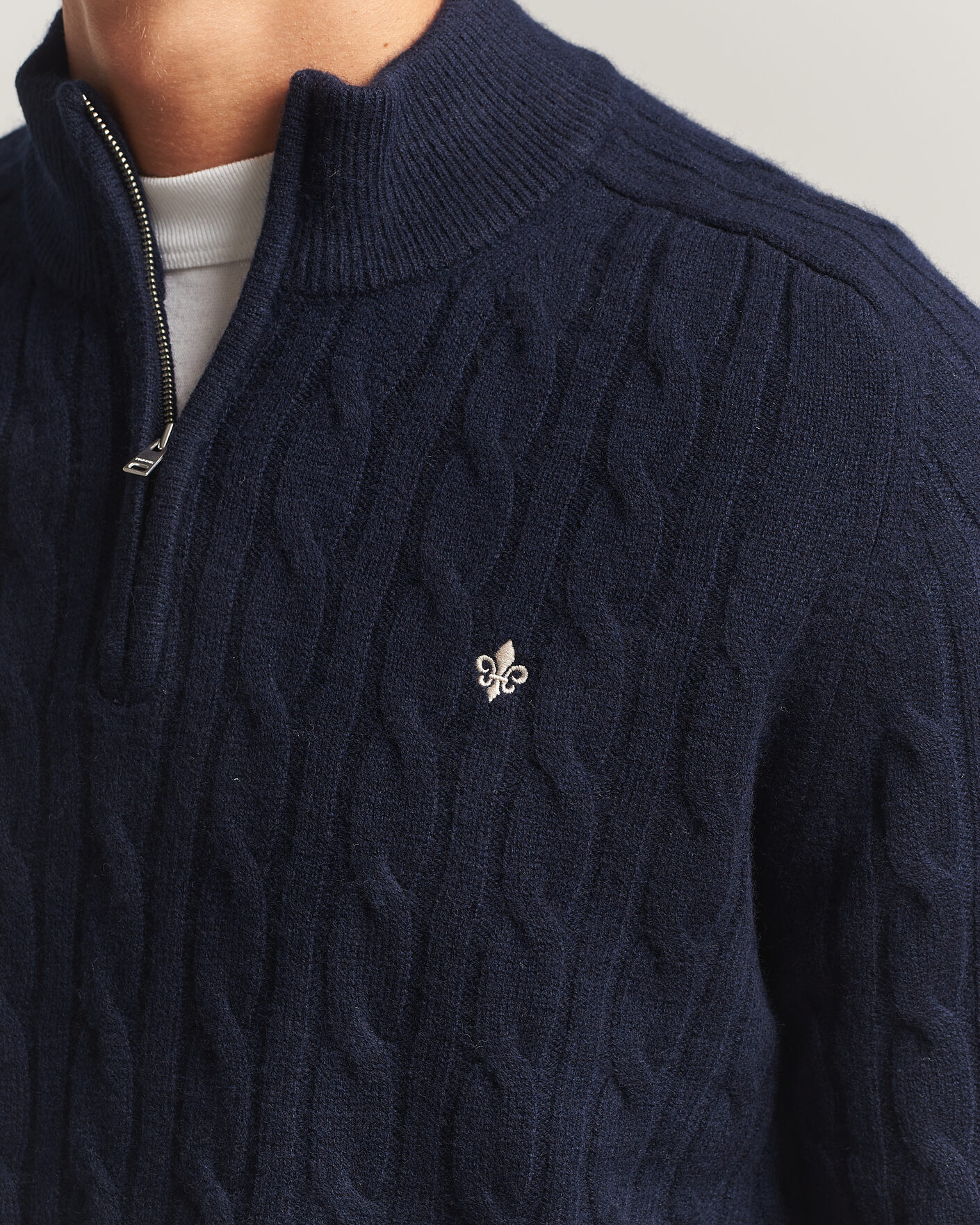 Herren | Pullover | Morris | Hertford Cable Half Zip Navy
