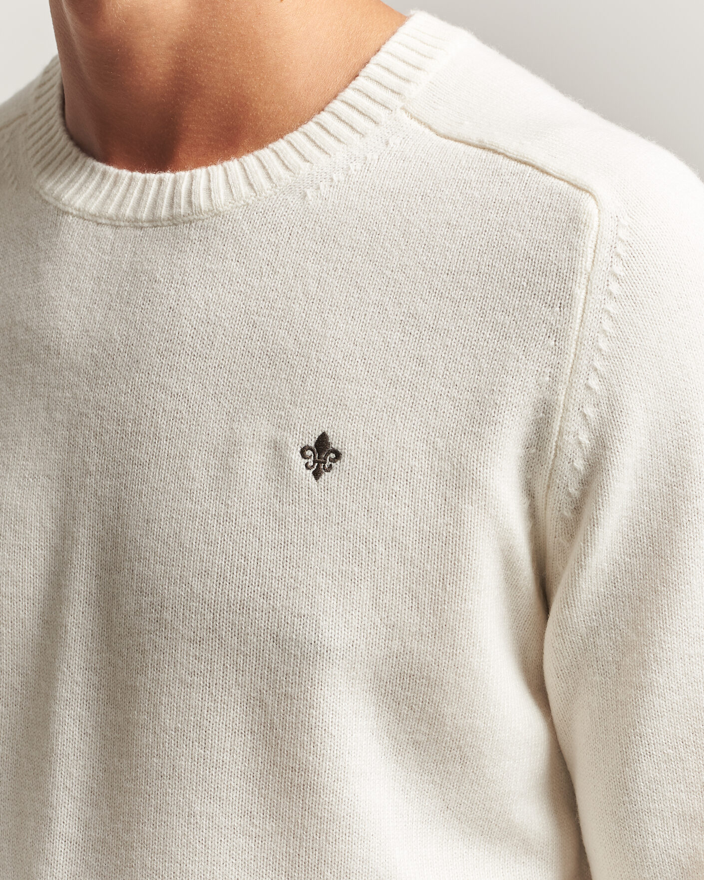 Herren | Pullover | Morris | Hertford Lambswool Crew Neck Off White