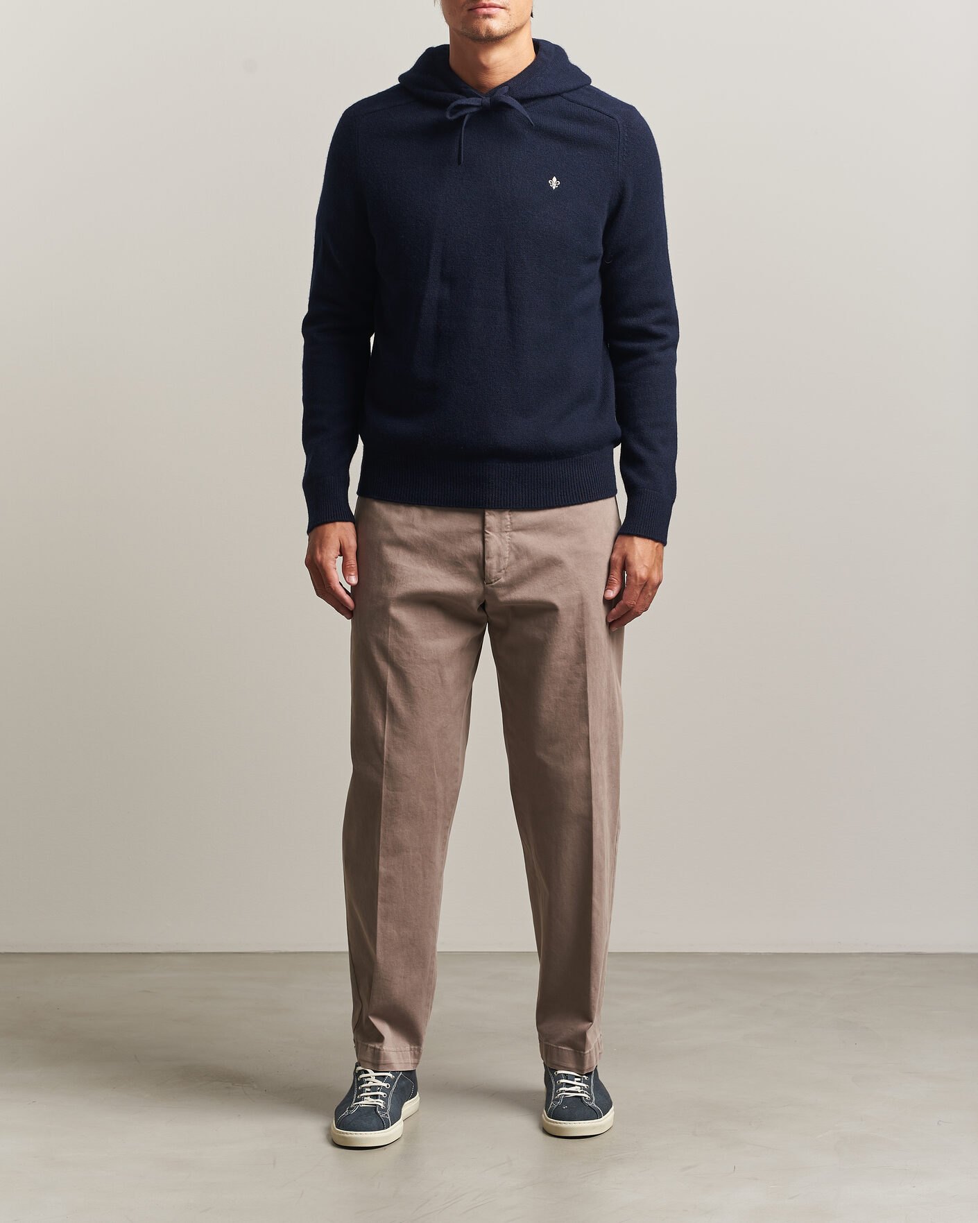 Herren | Pullover | Morris | Hertford Lambswool Hoodie Navy