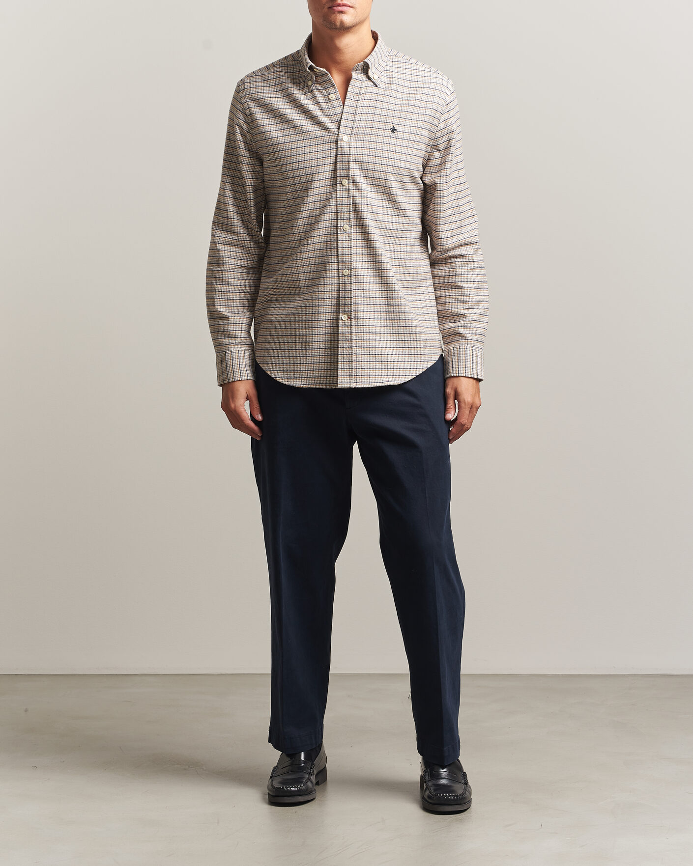Herren | Hemden | Morris | Flannel Mouliné Shirt Khaki