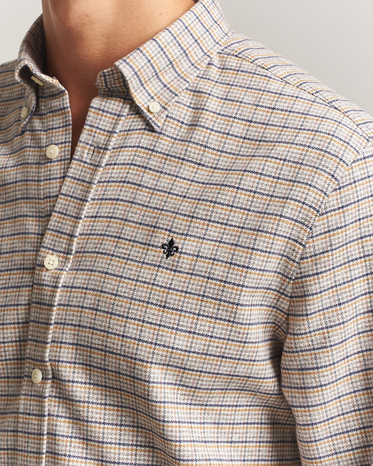 Herren | Hemden | Morris | Flannel Mouliné Shirt Khaki