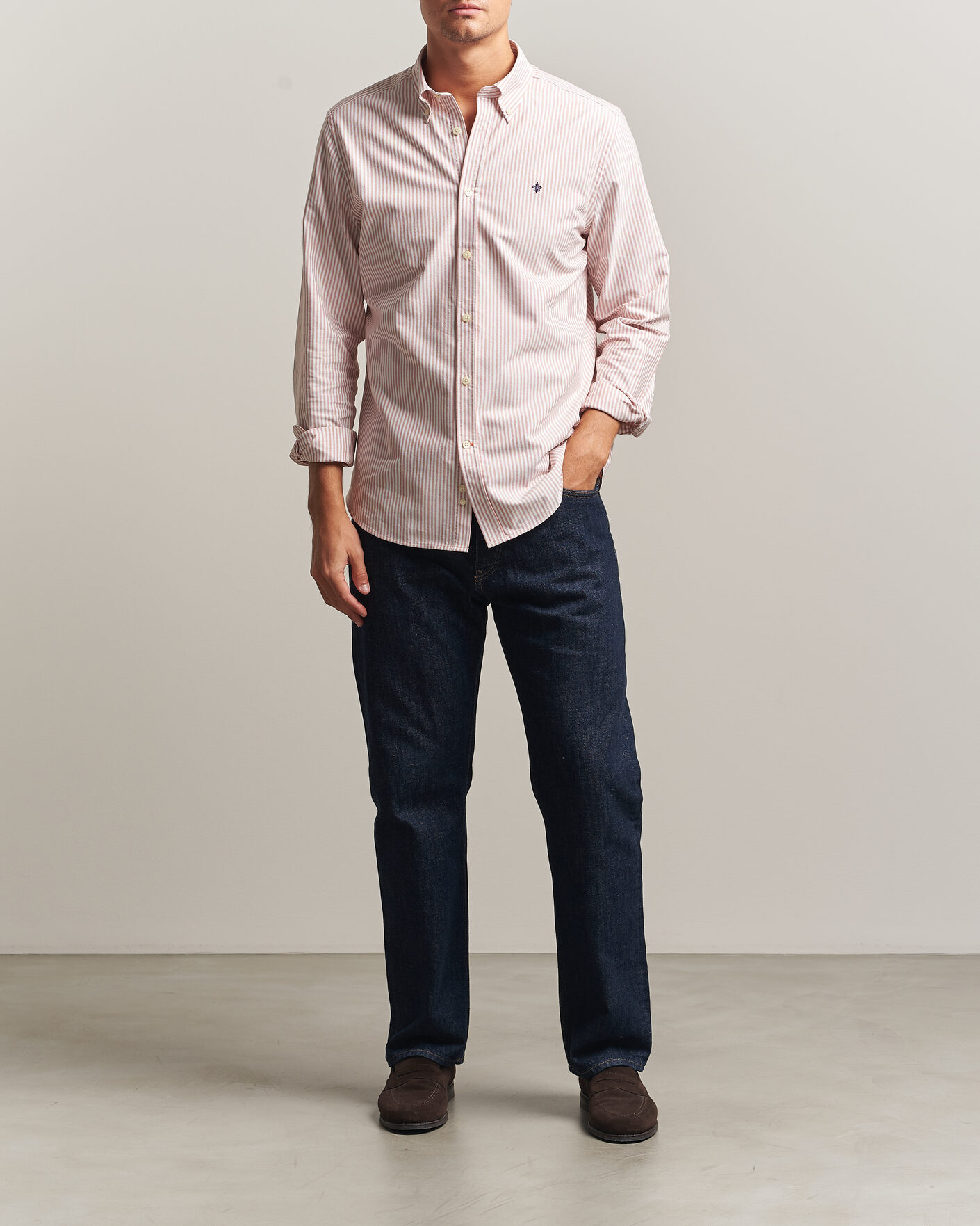 Herren | Hemden | Morris | Douglas Oxford Stripe Shirt Orange