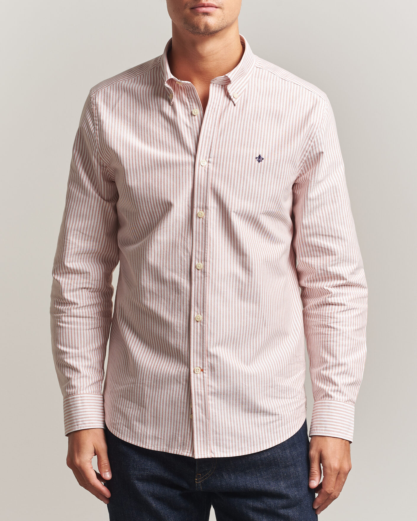 Herren | Hemden | Morris | Douglas Oxford Stripe Shirt Orange