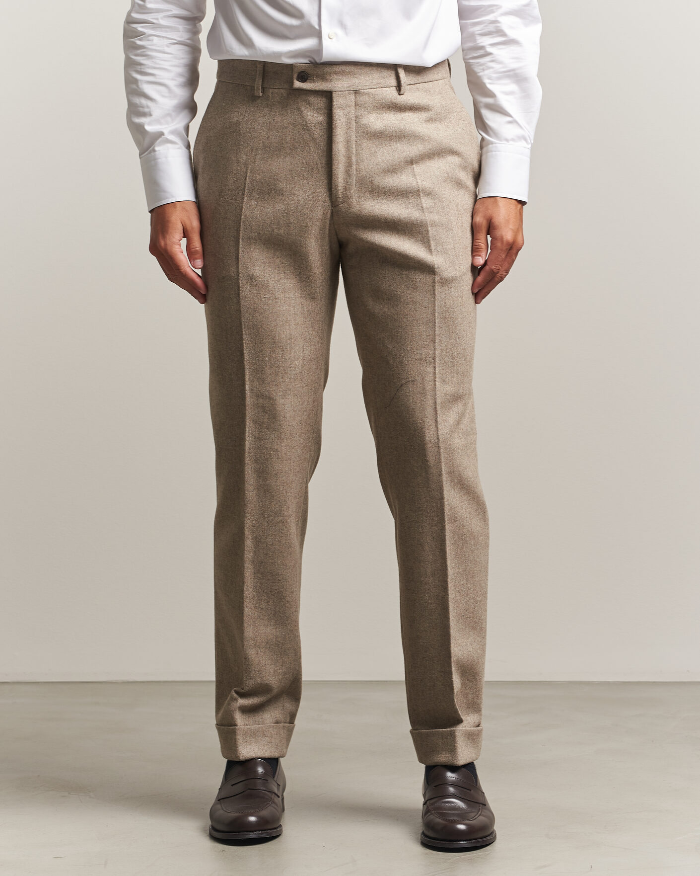 Herren | Hosen | Morris | Flannel Suit Trousers Khaki