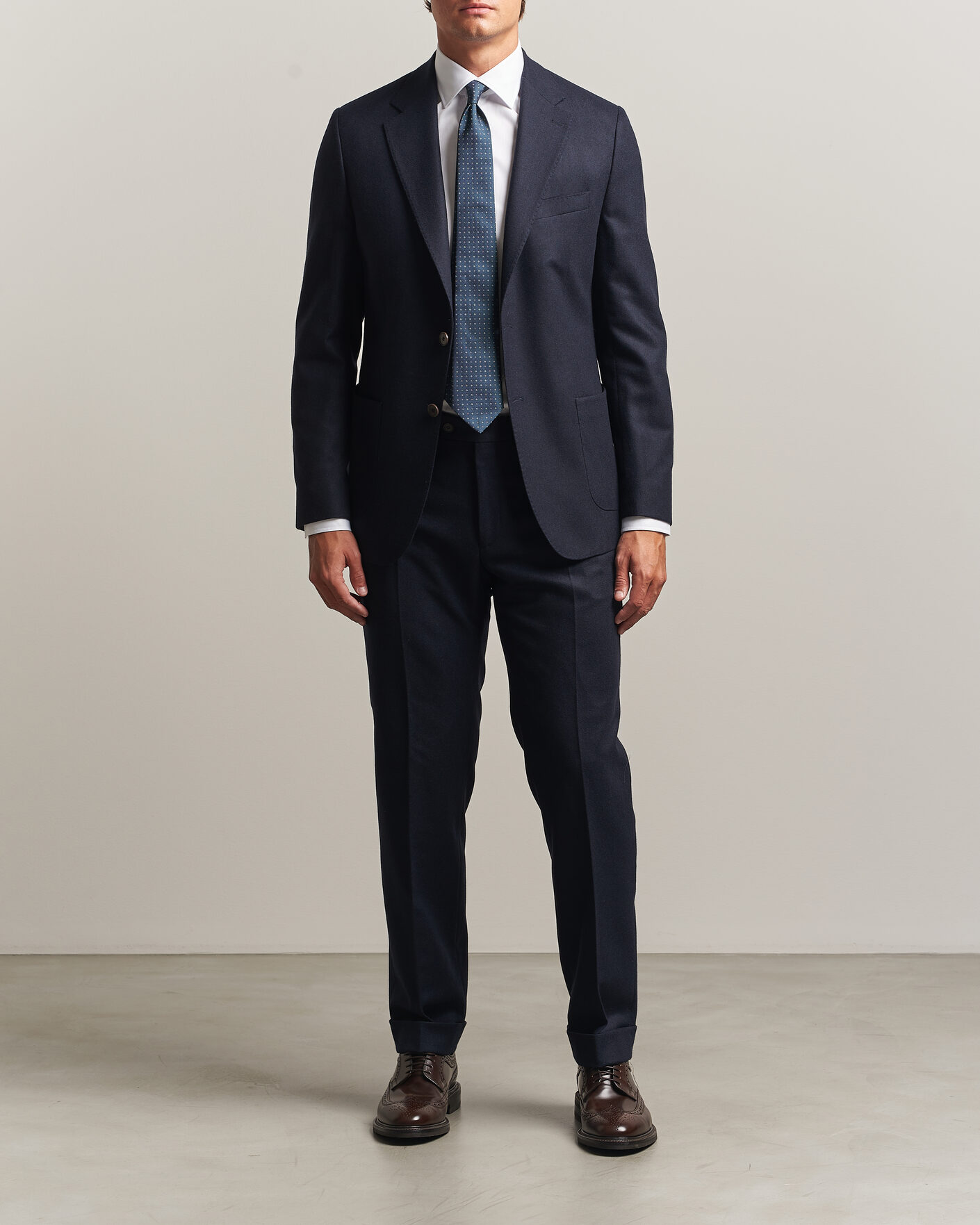 Herren | Hosen | Morris | Flannel Suit Trousers Navy