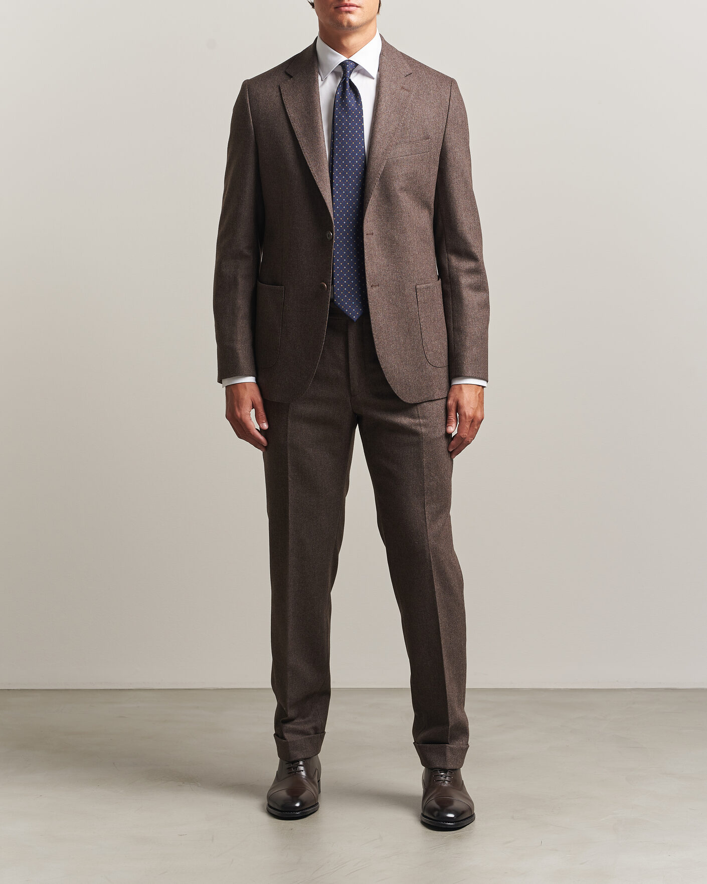 Herren | Hosen | Morris | Flannel Suit Trousers Brown