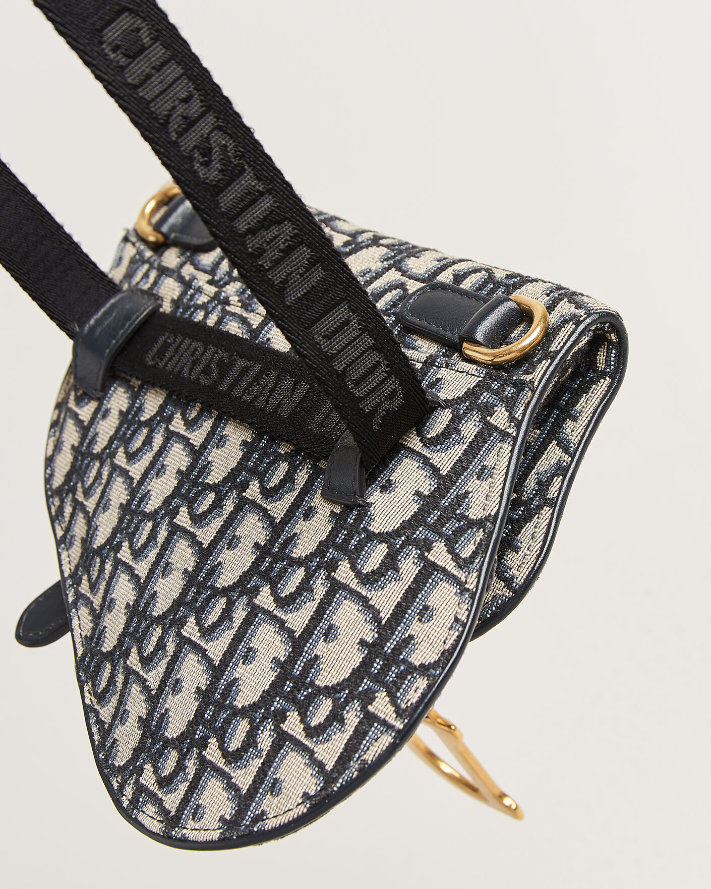 Herren | Pre-Owned & Vintage Bags | Dior Pre-Owned | Saddle Belt Pouch Bag Oblique Jacquard Blue