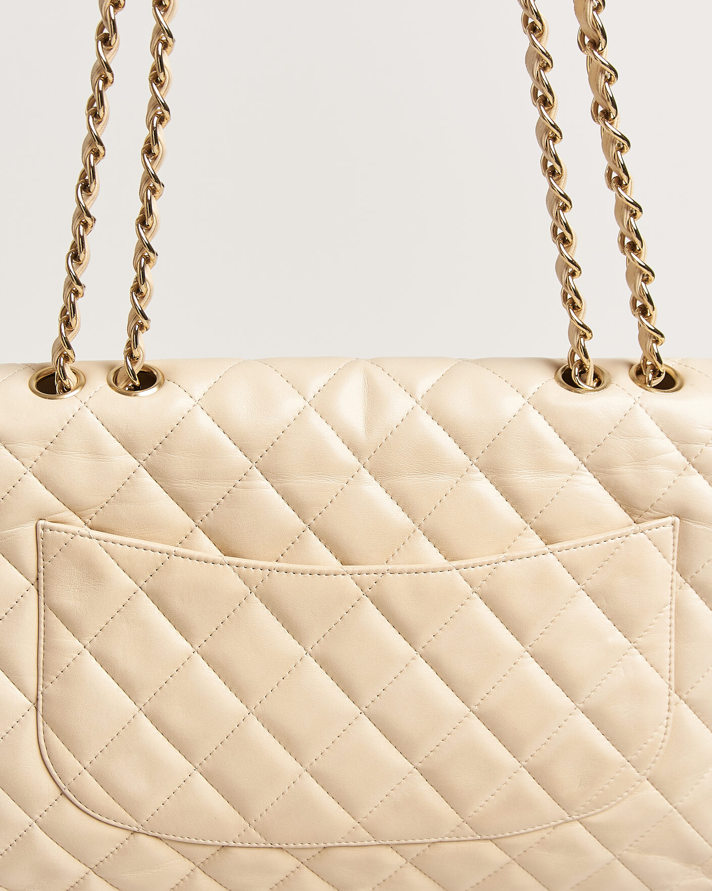 Herren | Pre-Owned & Vintage Bags | Chanel Pre-Owned | Classic Jumbo Single Flap Bag Lambskin Beige