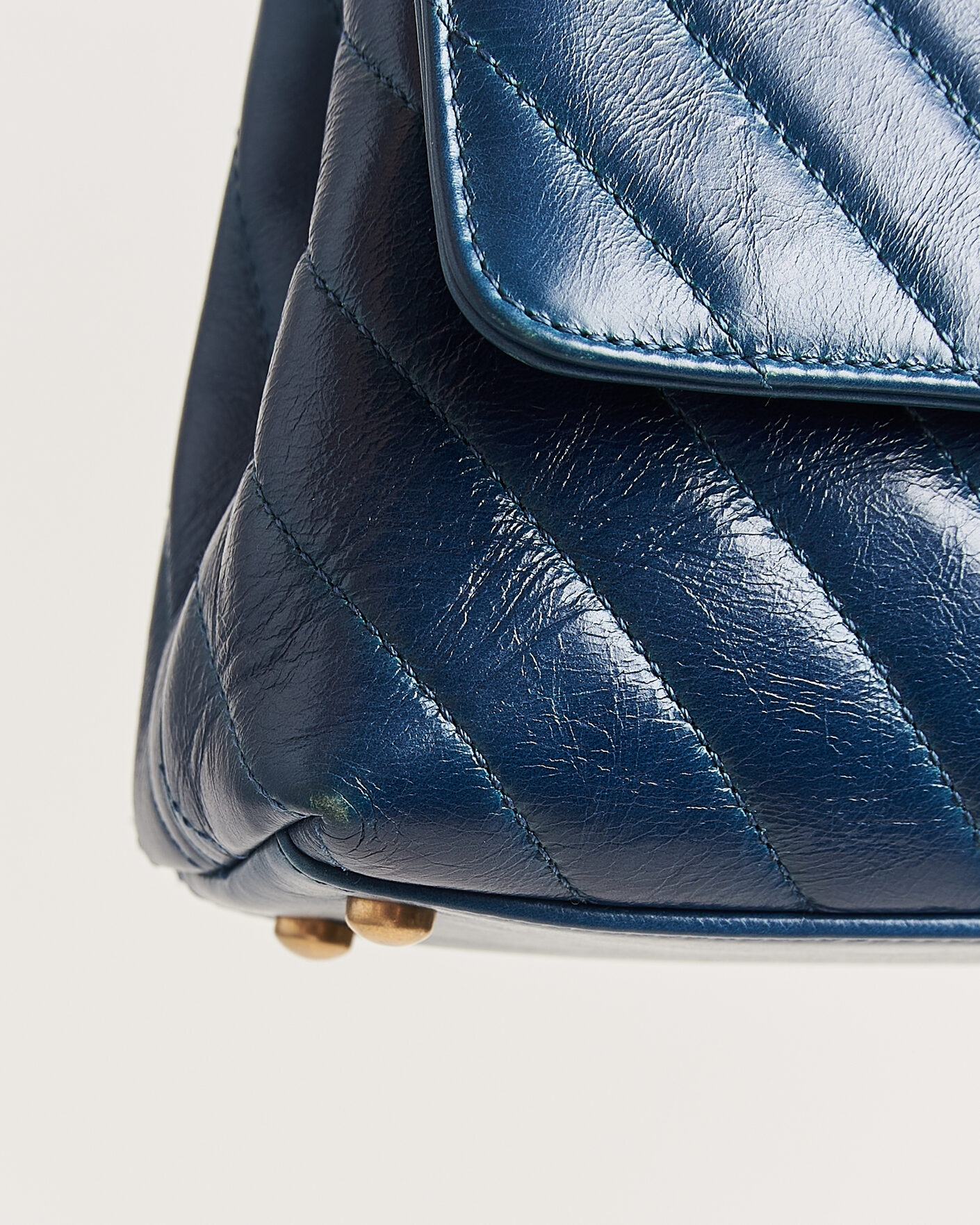 Herren | Pre-Owned & Vintage Bags | Chanel Pre-Owned | Coco Handle Chevron Bag Blue