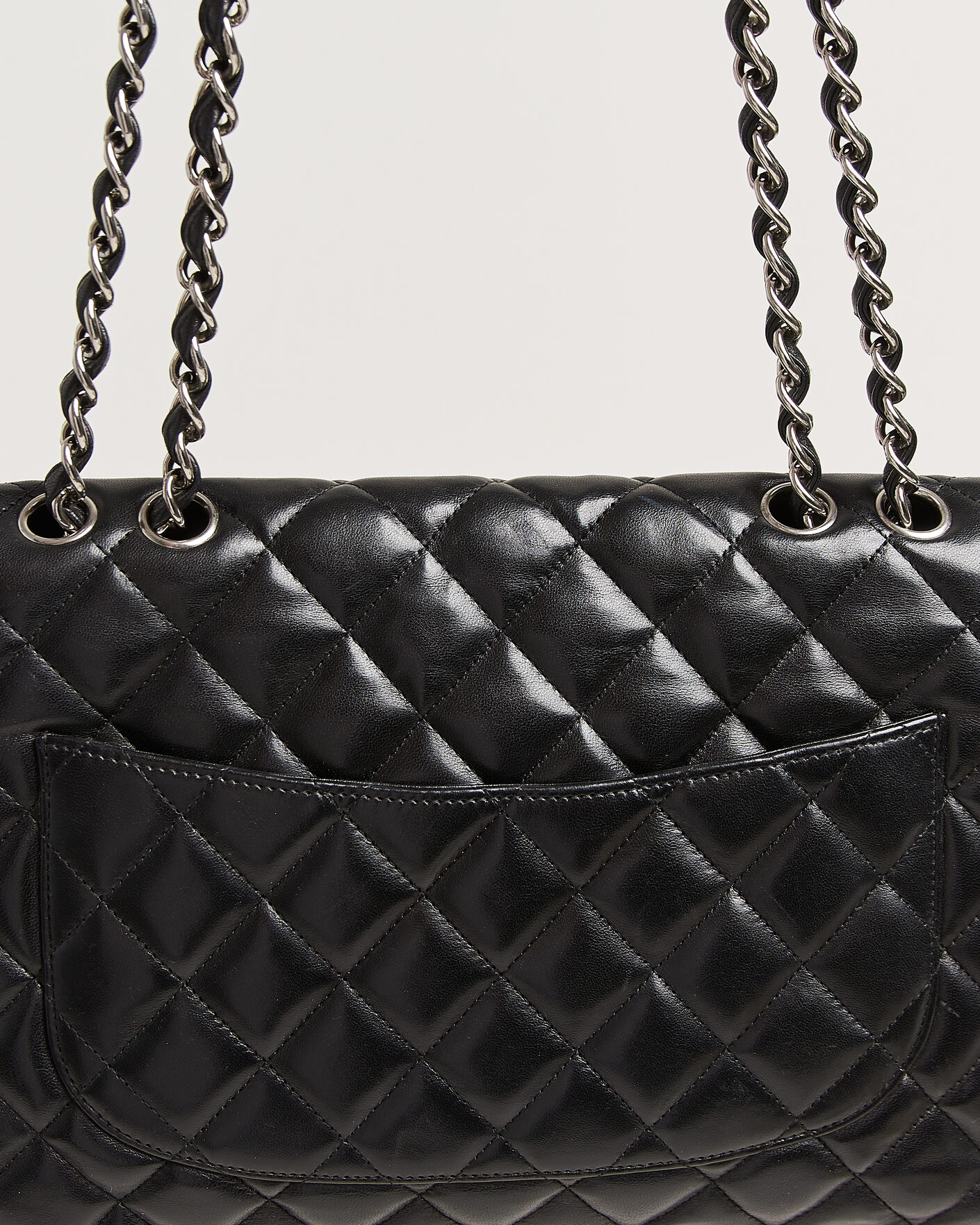 Herren | Pre-Owned & Vintage Bags | Chanel Pre-Owned | Classic Jumbo Single Flap Bag Lambskin Black