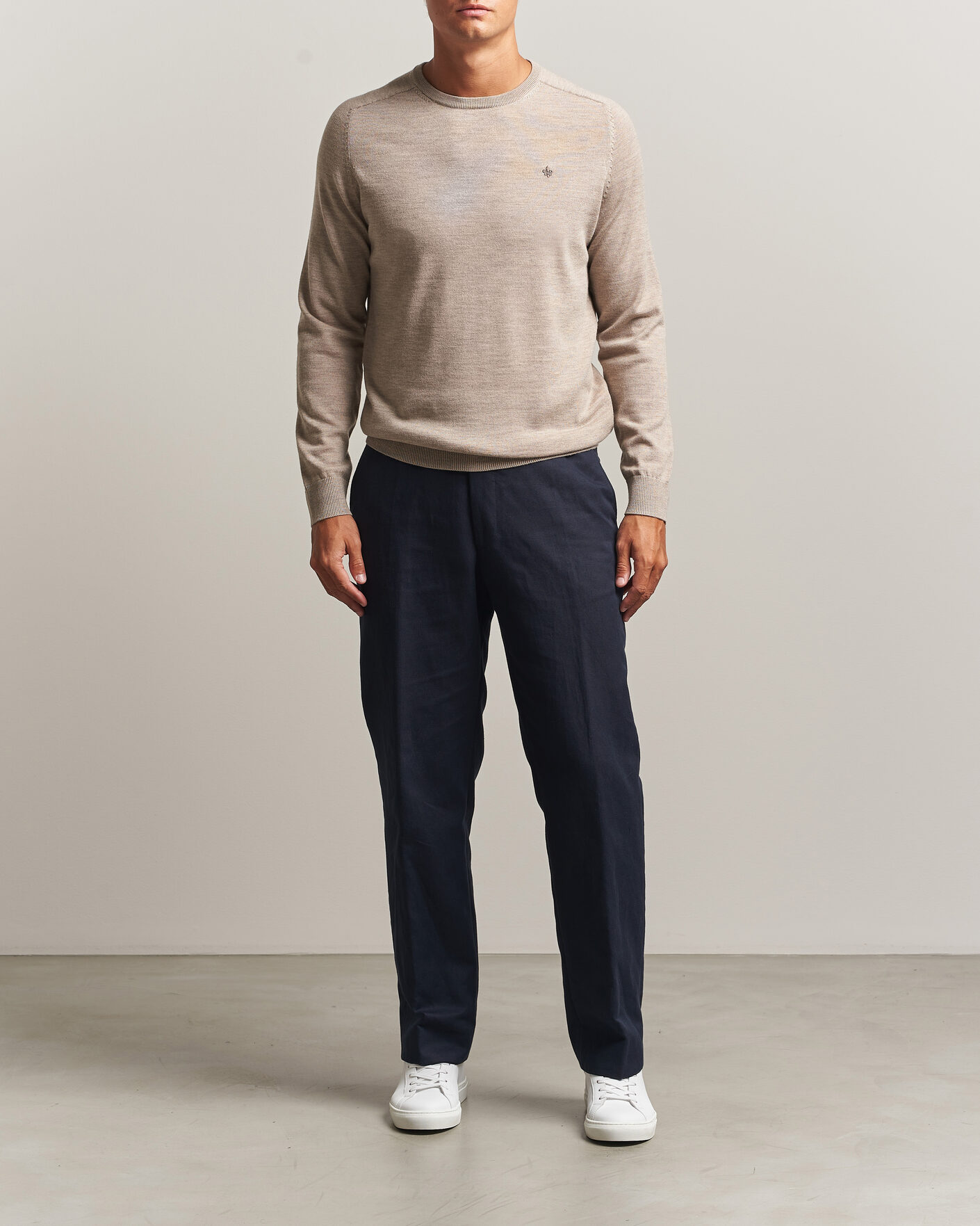Herren | Pullover | Morris | Merino O-Neck Khaki
