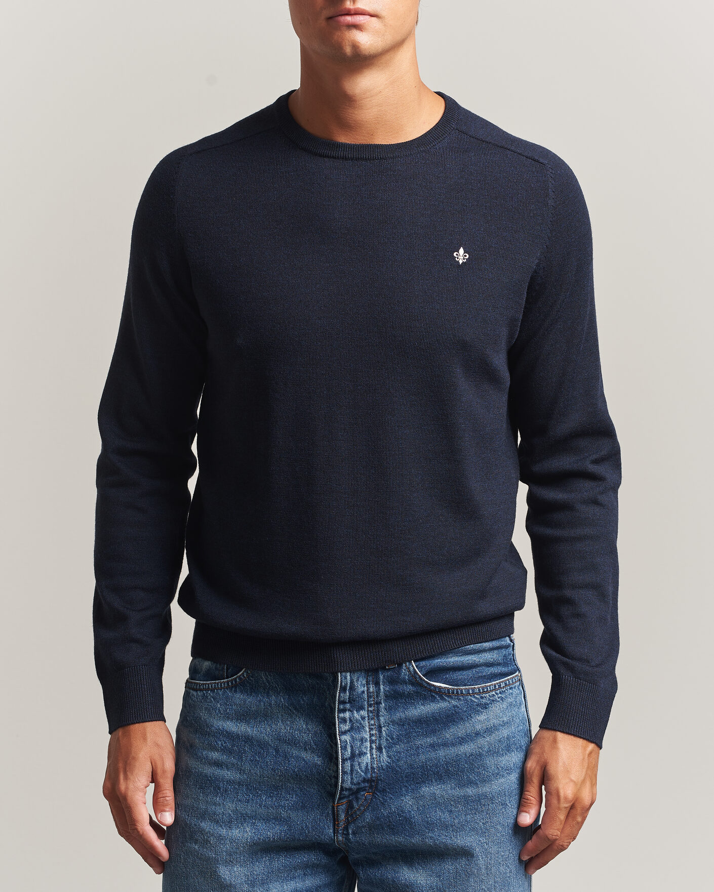 Herren | Pullover | Morris | Merino O-Neck Navy