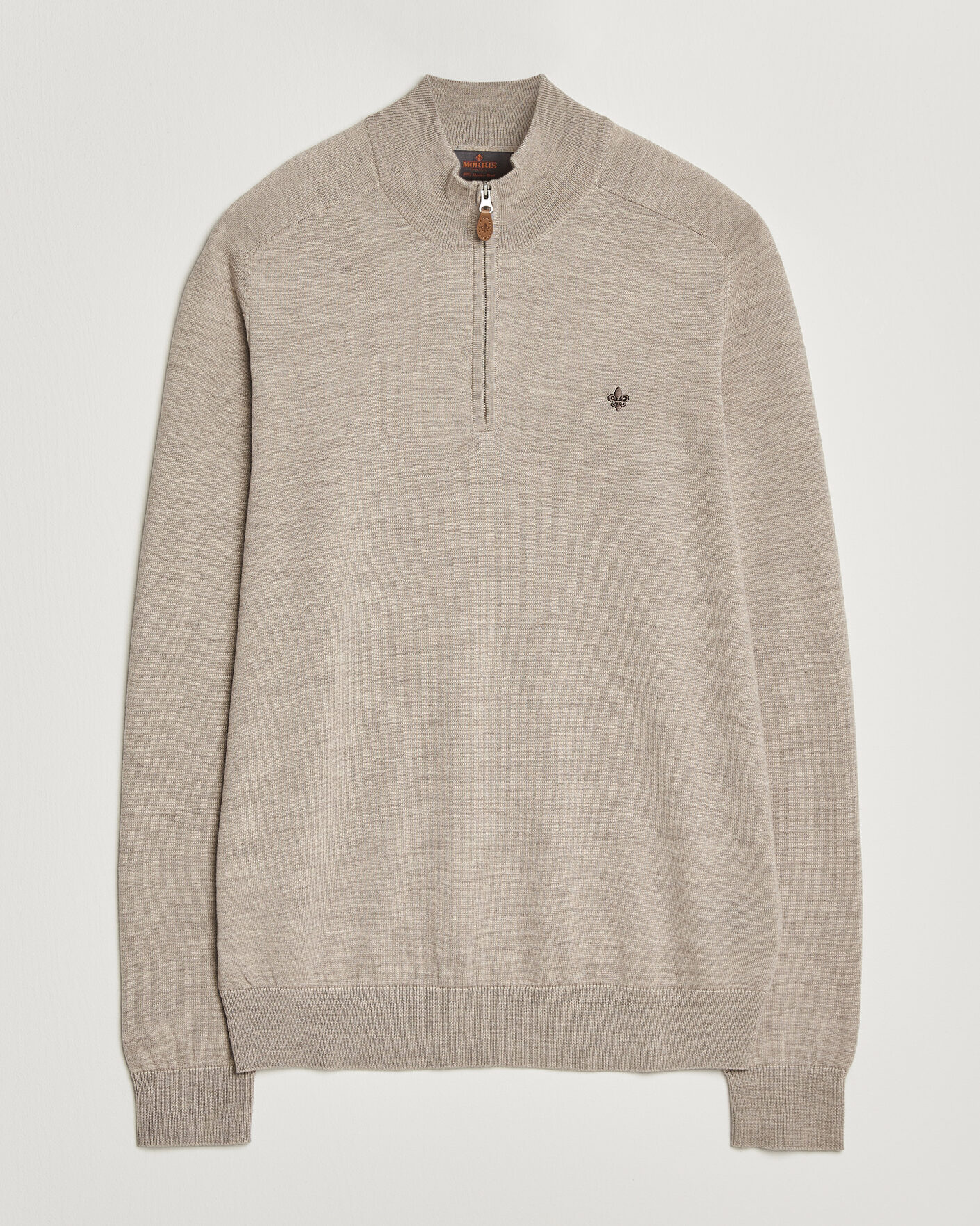 Herren | Pullover | Morris | John Merino Half Zip Khaki