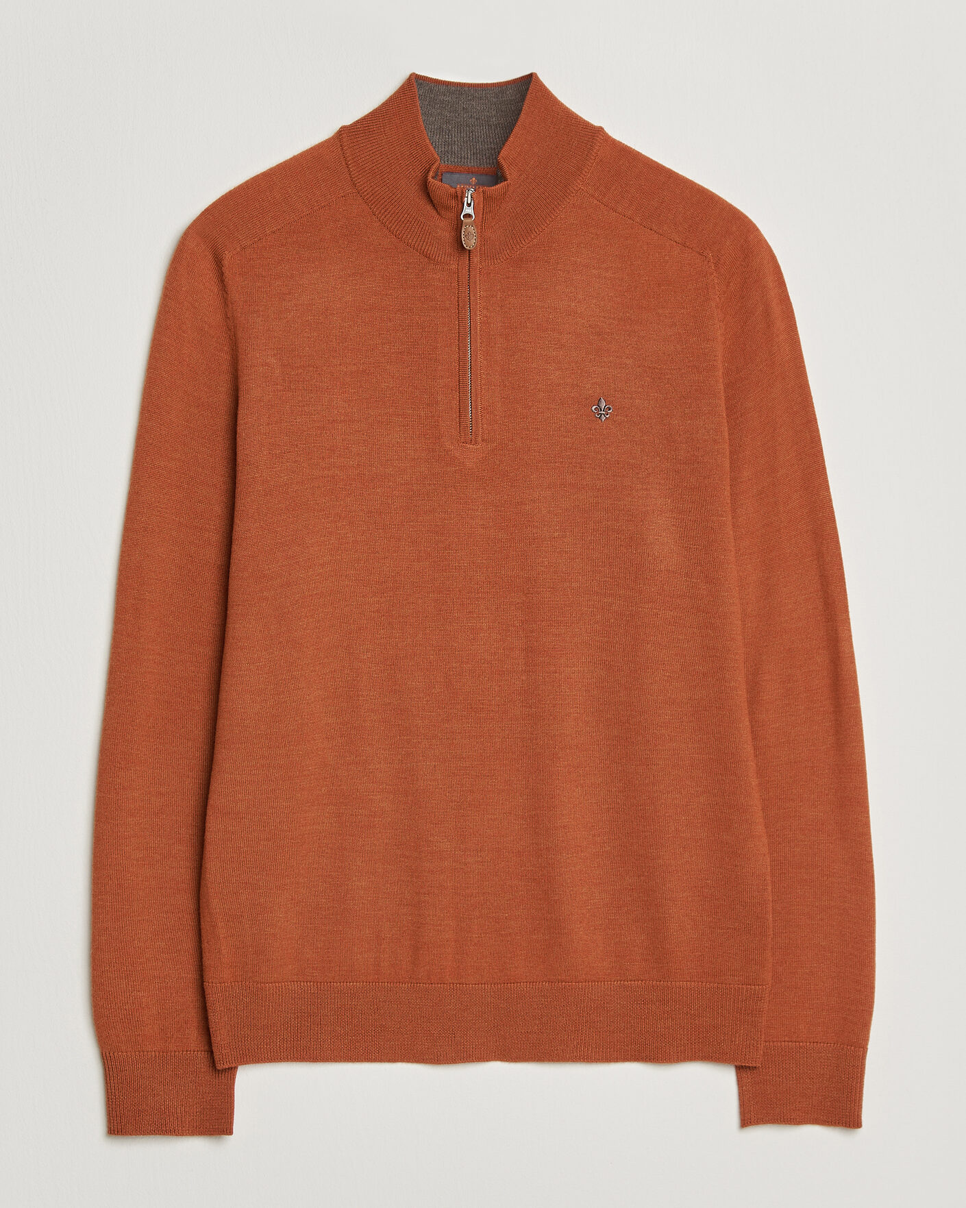 Herren | Pullover | Morris | John Merino Half Zip Orange