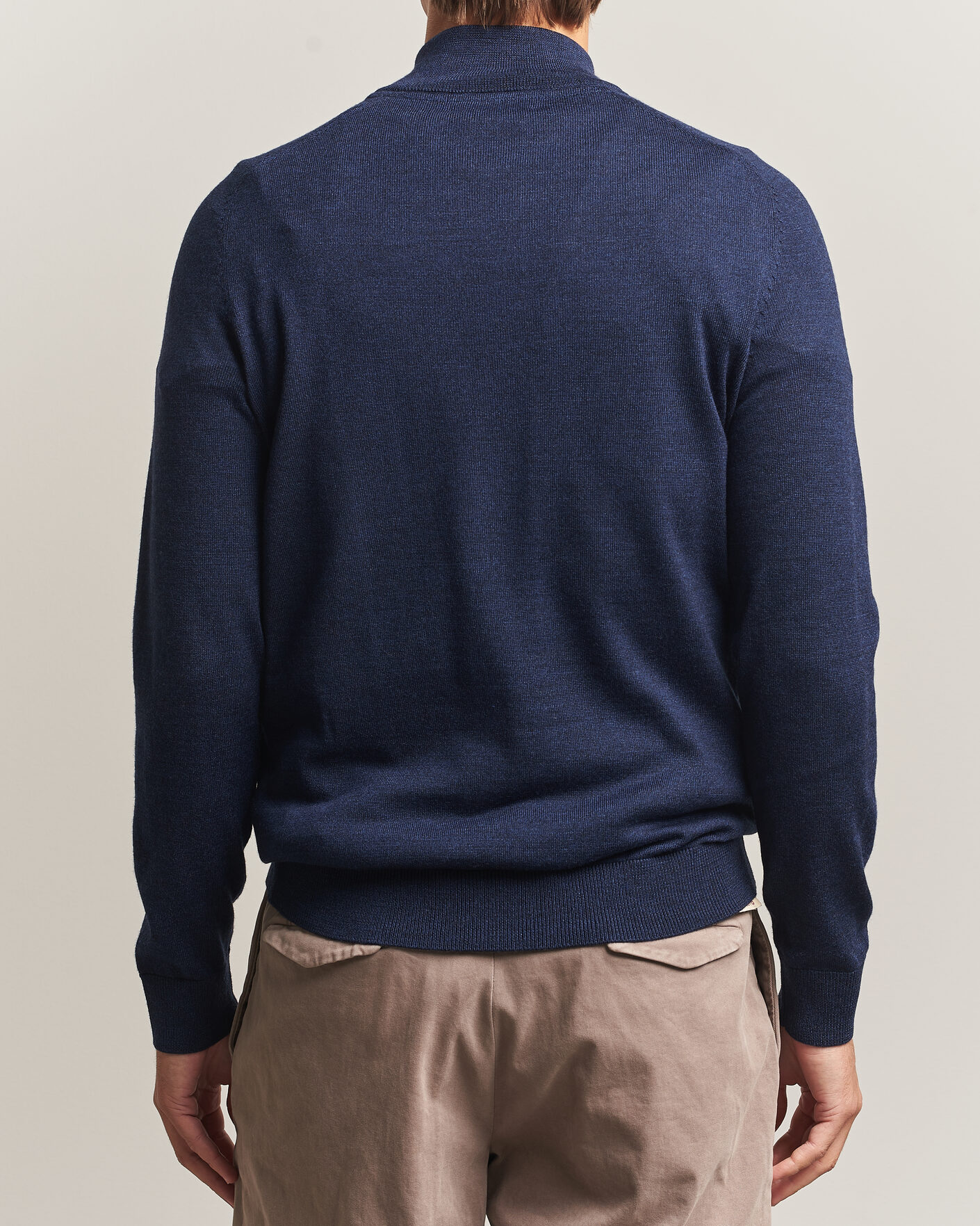 Herren | Pullover | Morris | John Merino Half Zip Ocean Blue