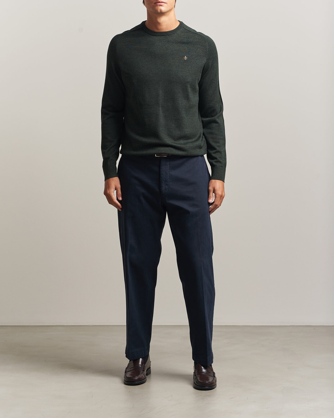 Herren | Pullover | Morris | Merino O-Neck Olive