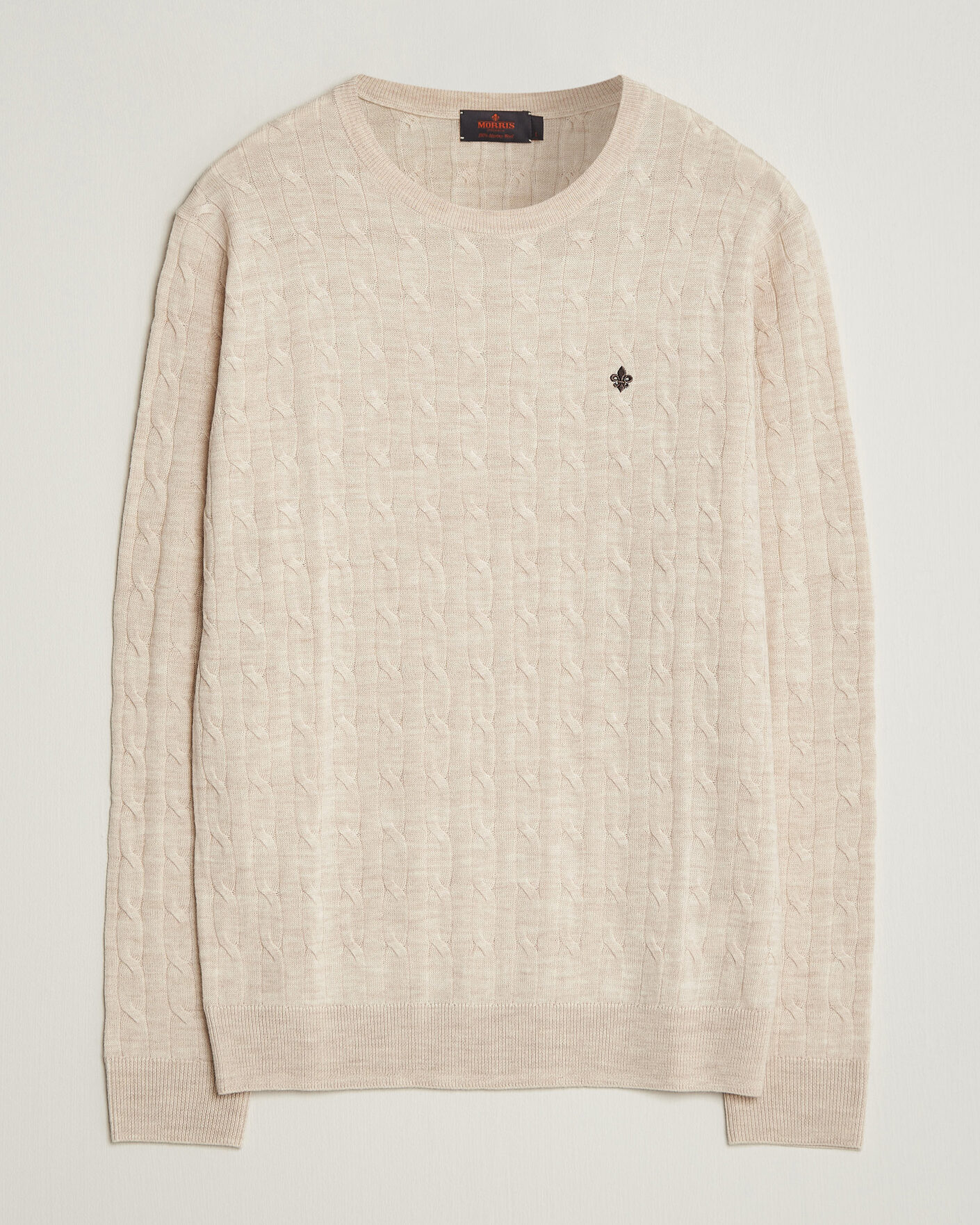 Herren | Pullover | Morris | Merino Cable O-Neck Off White
