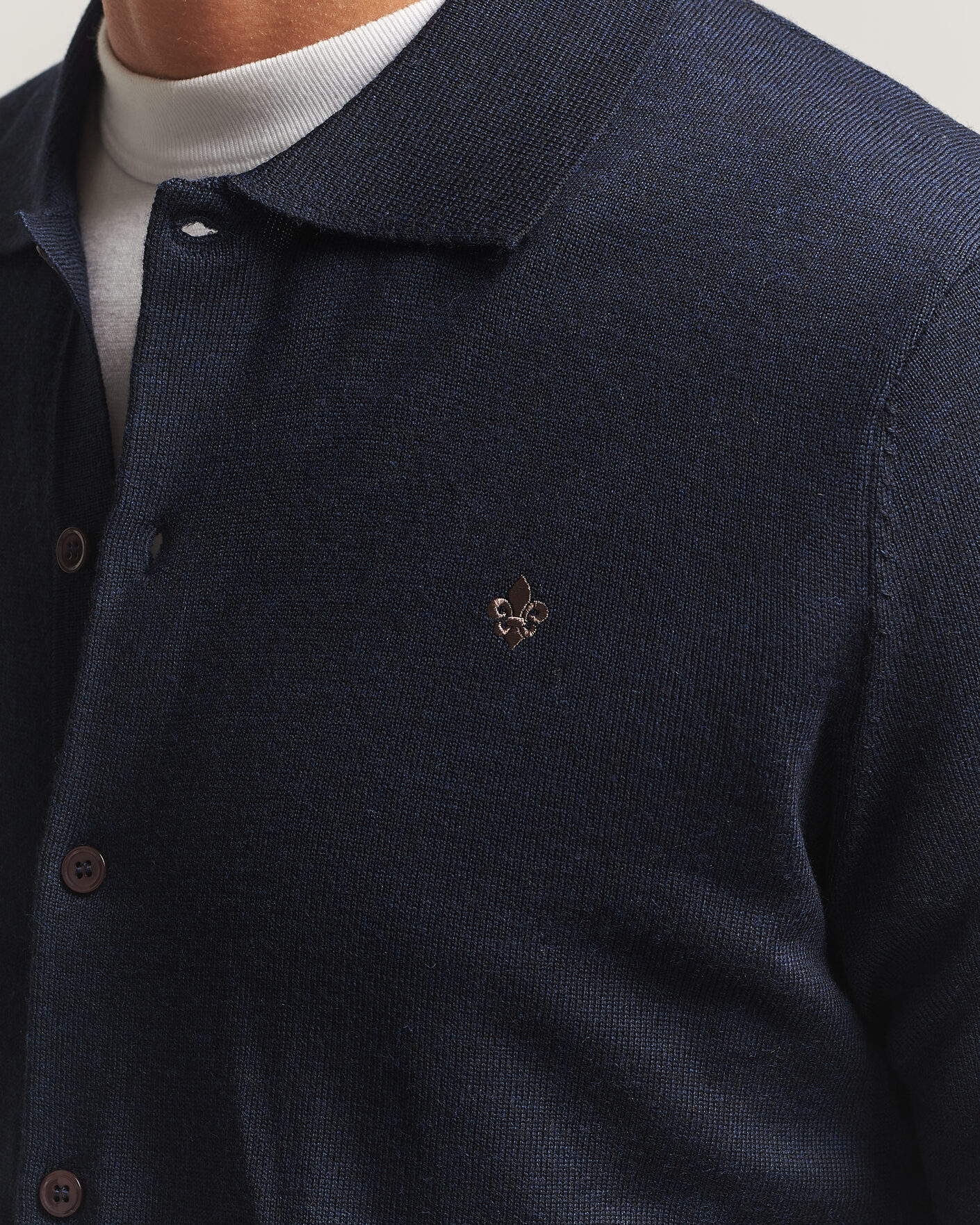 Herren | Hemden | Morris | Merino Shirt Cardigan Navy