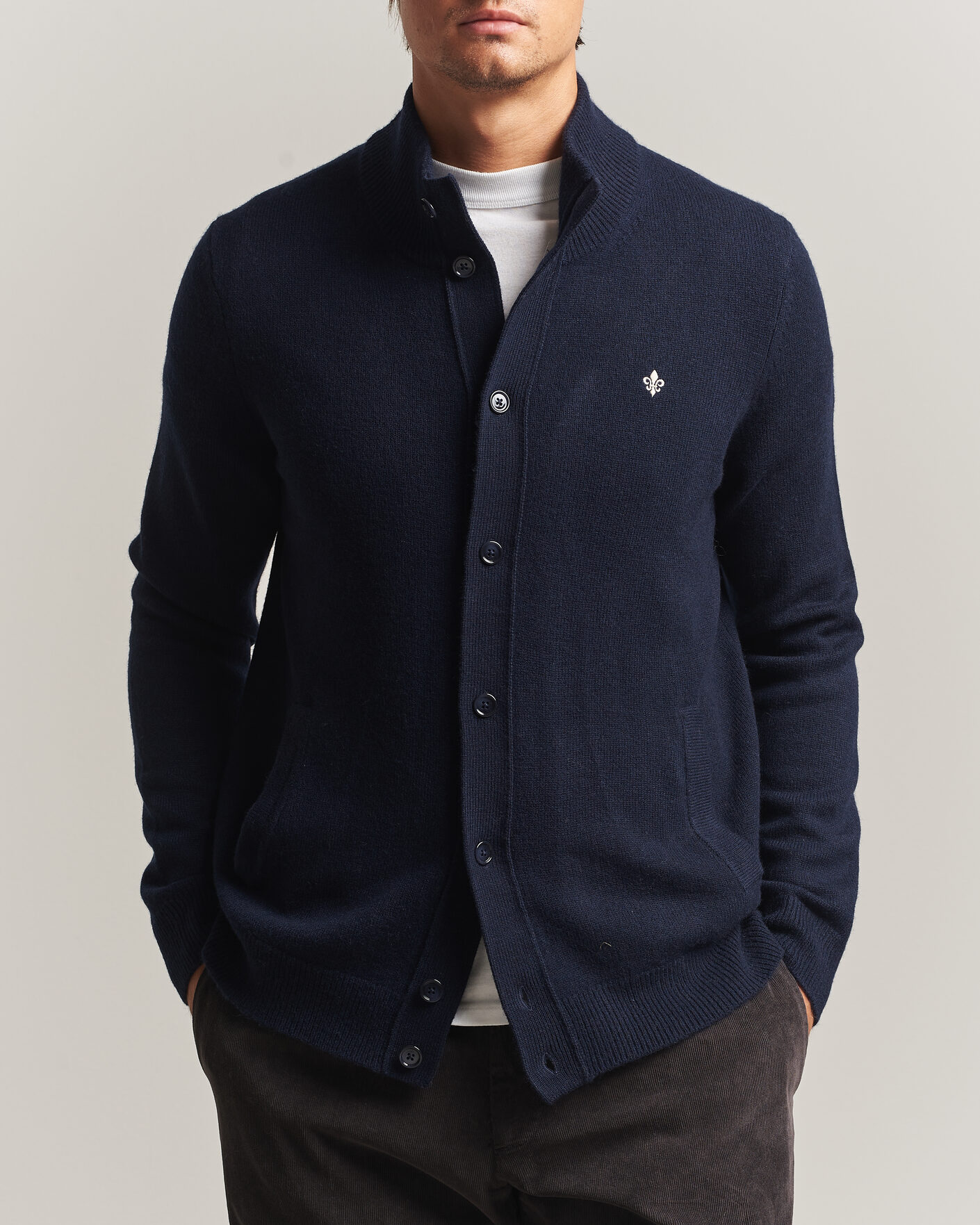 Herren | Pullover | Morris | Hertford Button Cardigan Navy