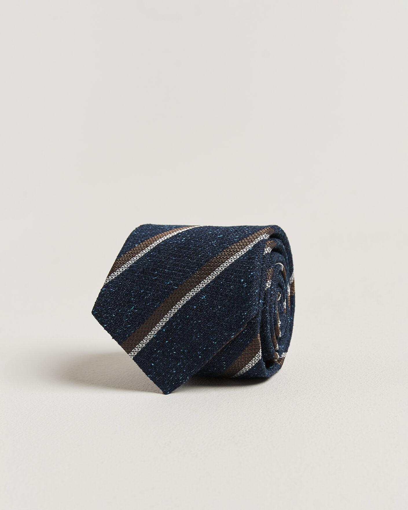 Herren | Krawatten | Amanda Christensen | Silk Bourette Striped 8cm Tie Navy