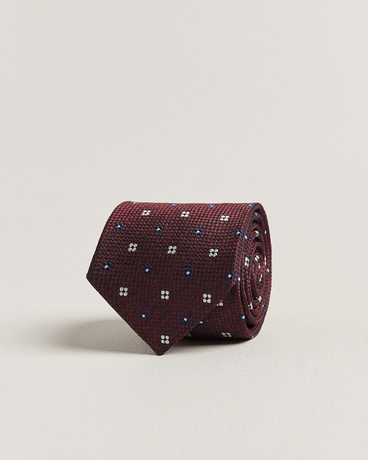 Herren | Krawatten | Amanda Christensen | Silk Flower 8cm Tie Wine