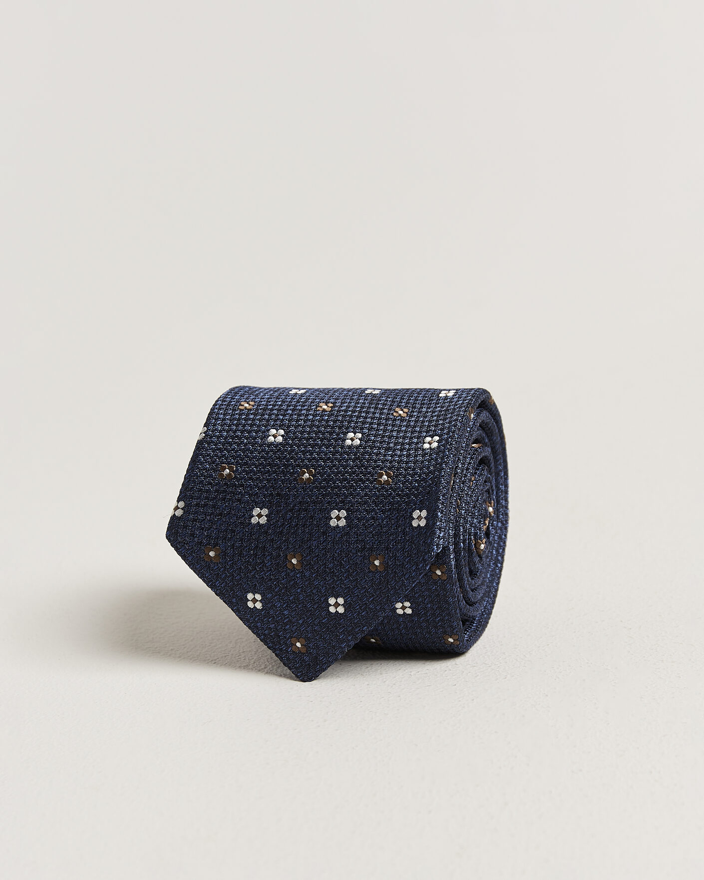 Herren | Krawatten | Amanda Christensen | Silk Flower 8cm Tie Navy
