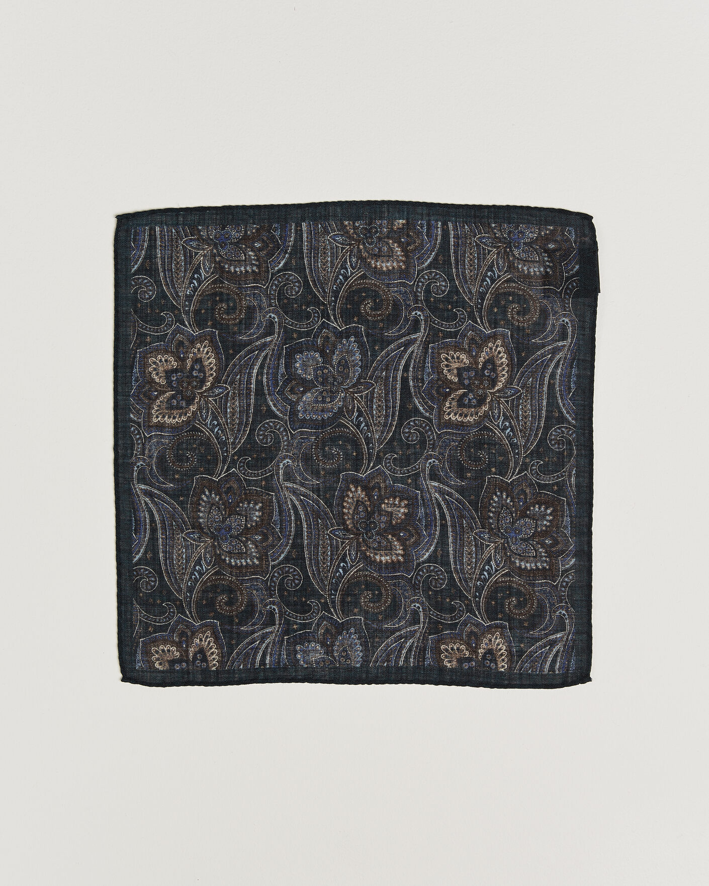Herren | Einstecktücher | Amanda Christensen | Wool Large Paisley Pocket Square Navy