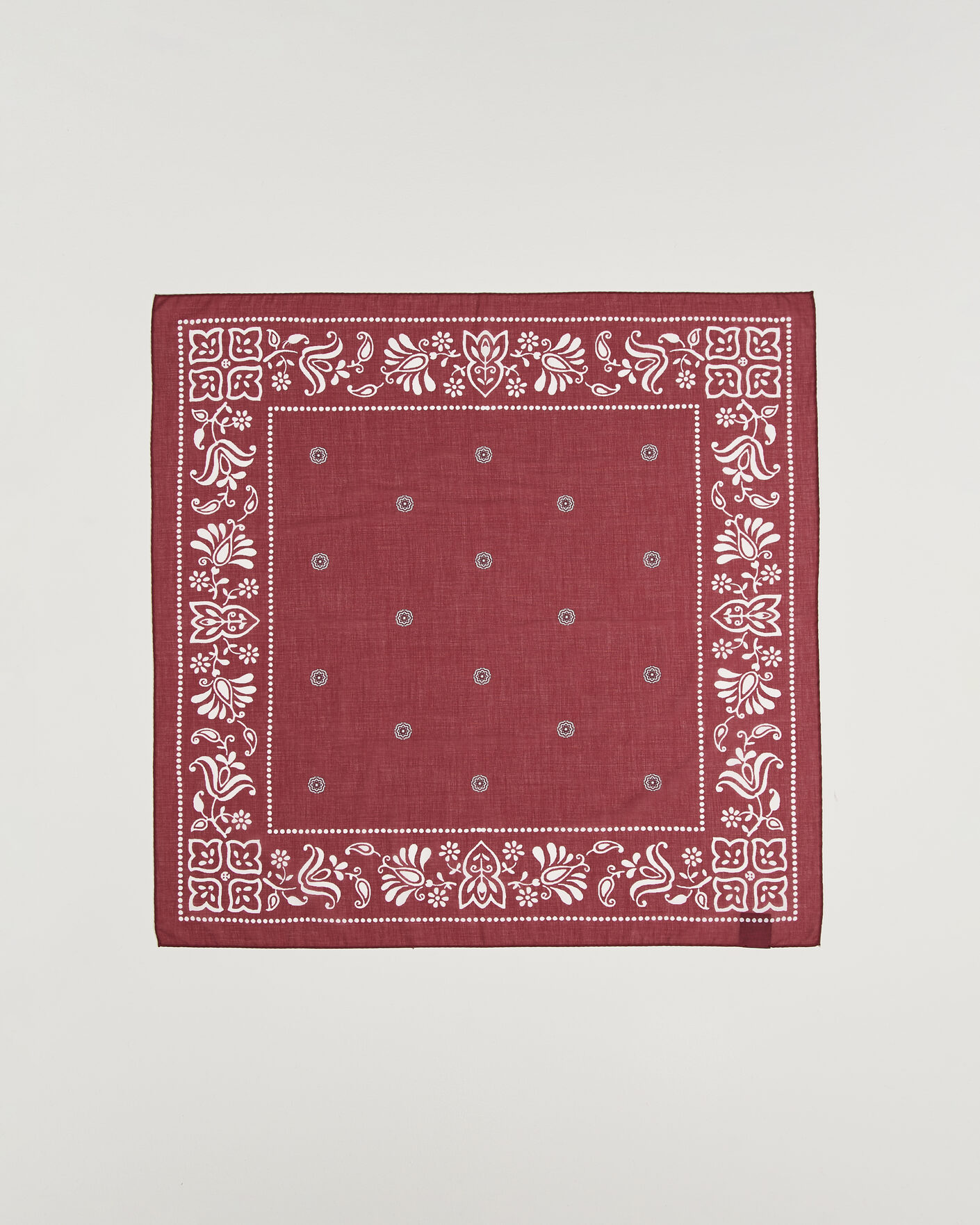 Herren | Tücher | Amanda Christensen | Cotton Voile Printed Flower Bandana Wine