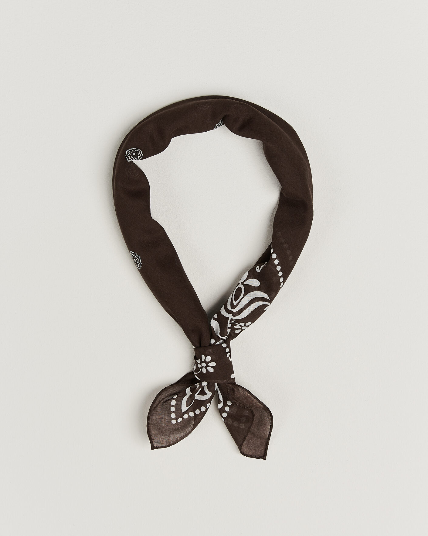 Herren | Tücher | Amanda Christensen | Cotton Voile Printed Flower Bandana Brown