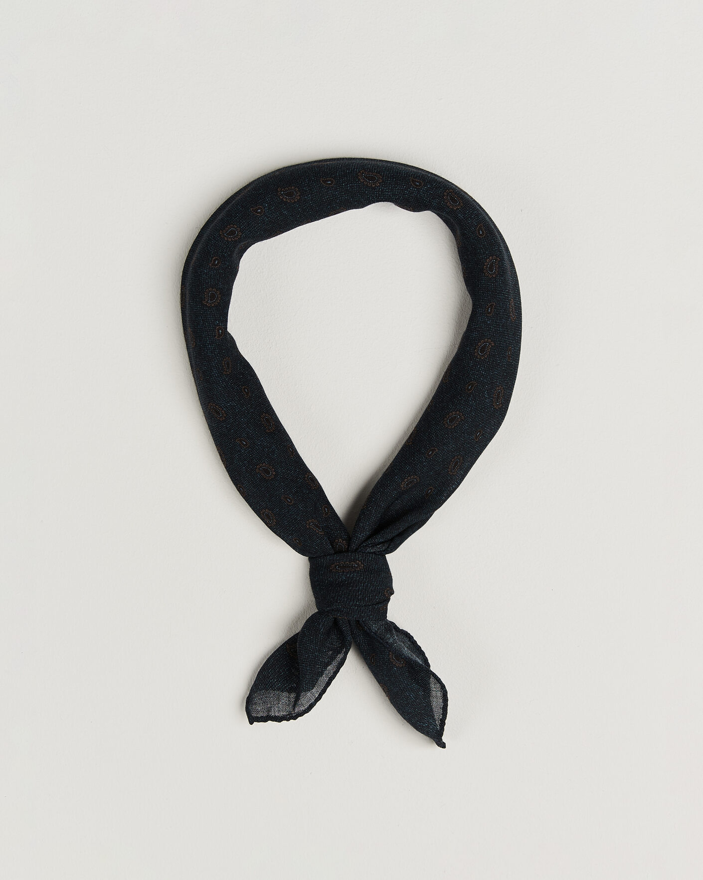 Herren | Tücher | Amanda Christensen | Wool Printed Paisley Bandana Navy