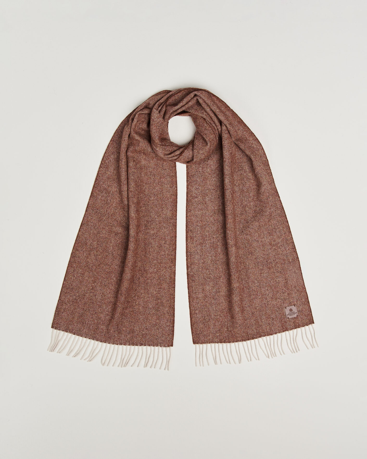 Herren | Schals | Amanda Christensen | Wool Herringbone Scarf Rust