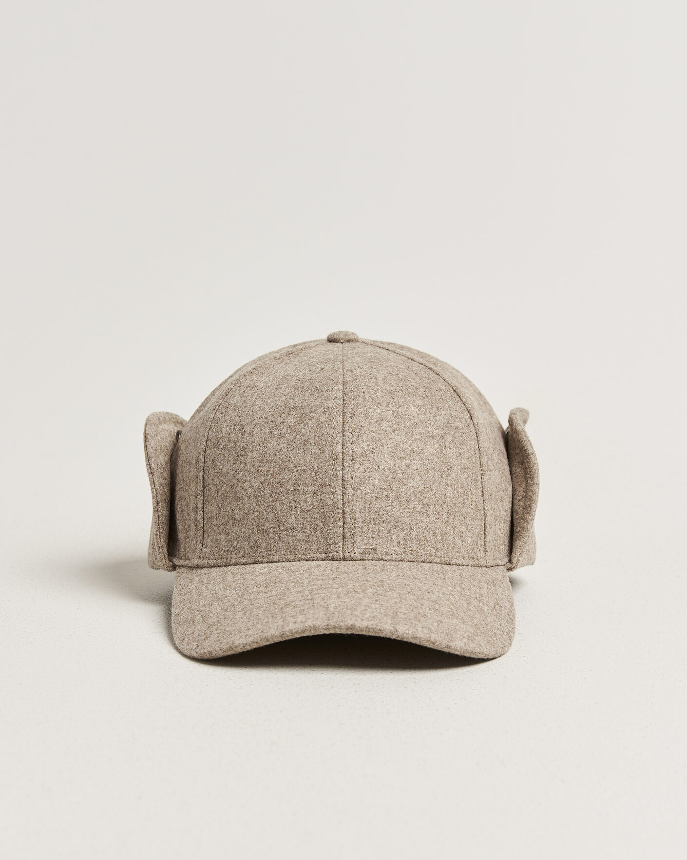 Herren | Hüte & Mützen | Varsity Headwear | Merino Wool Earflap Baseball Cap Umber Beige