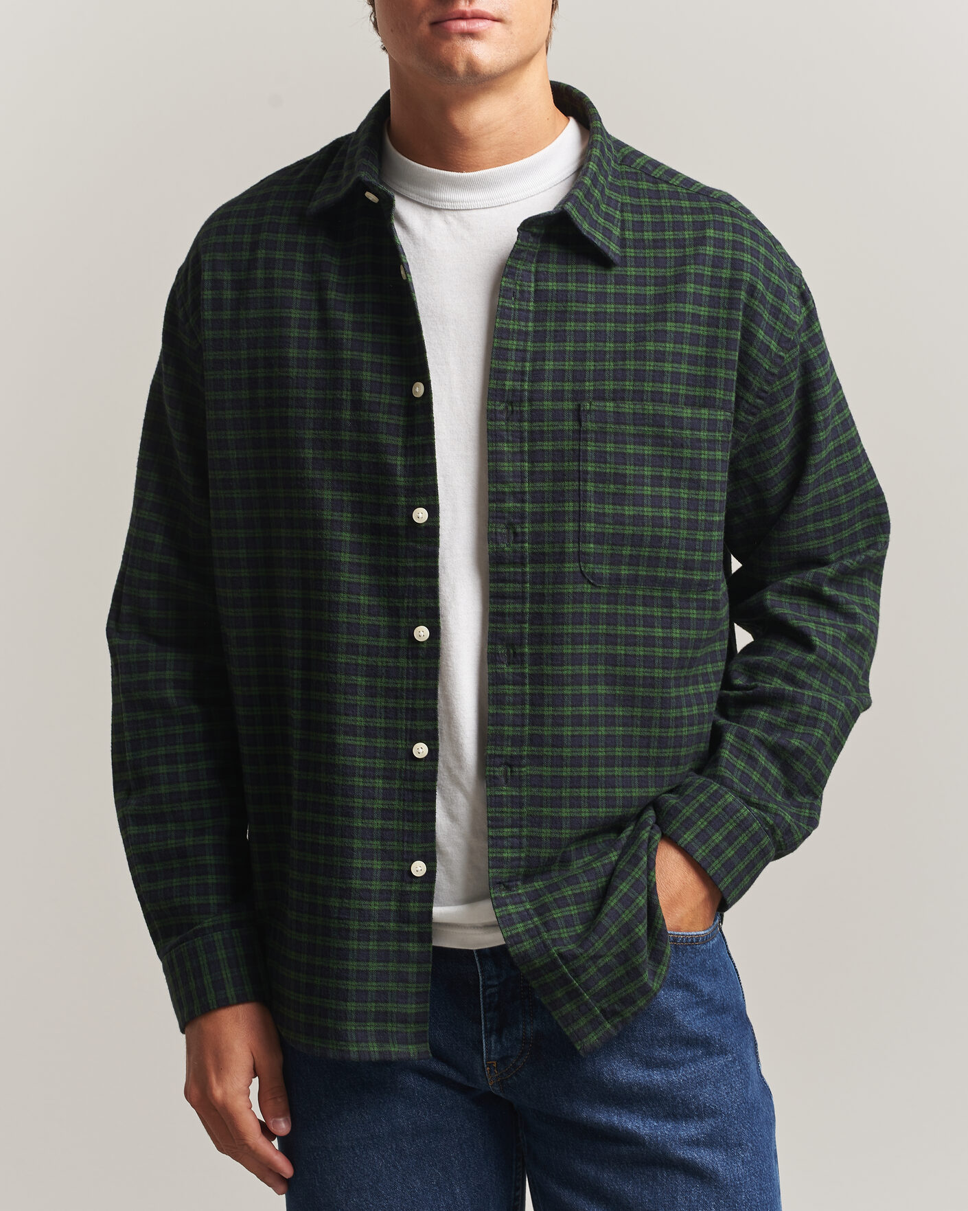 Herren | Hemden | NN07 | Deon Flannel Shirt Eden Check