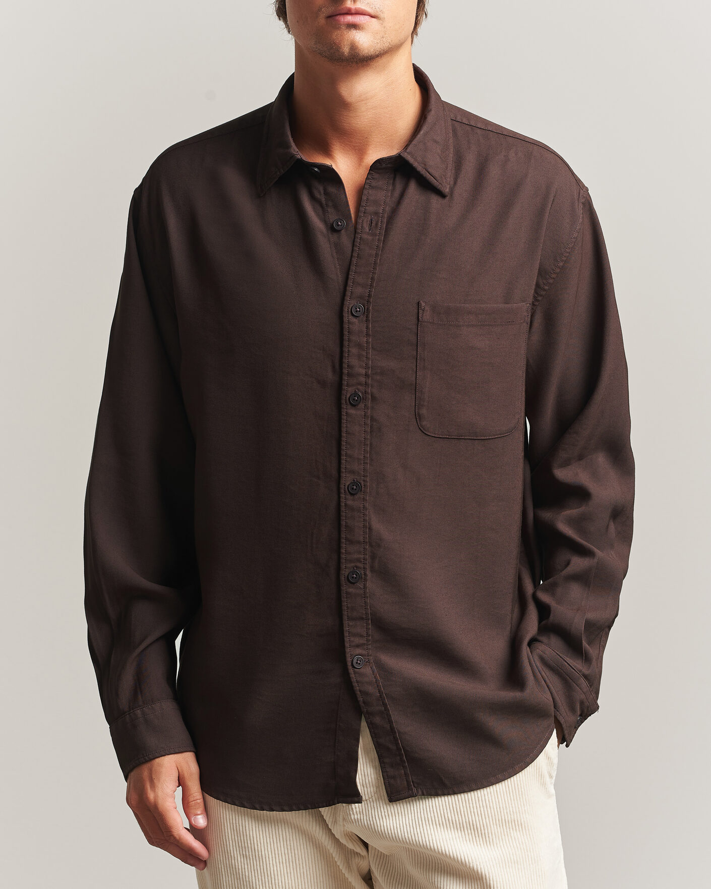 Herren | Hemden | NN07 | Deon Viscose Shirt Deep Truffle