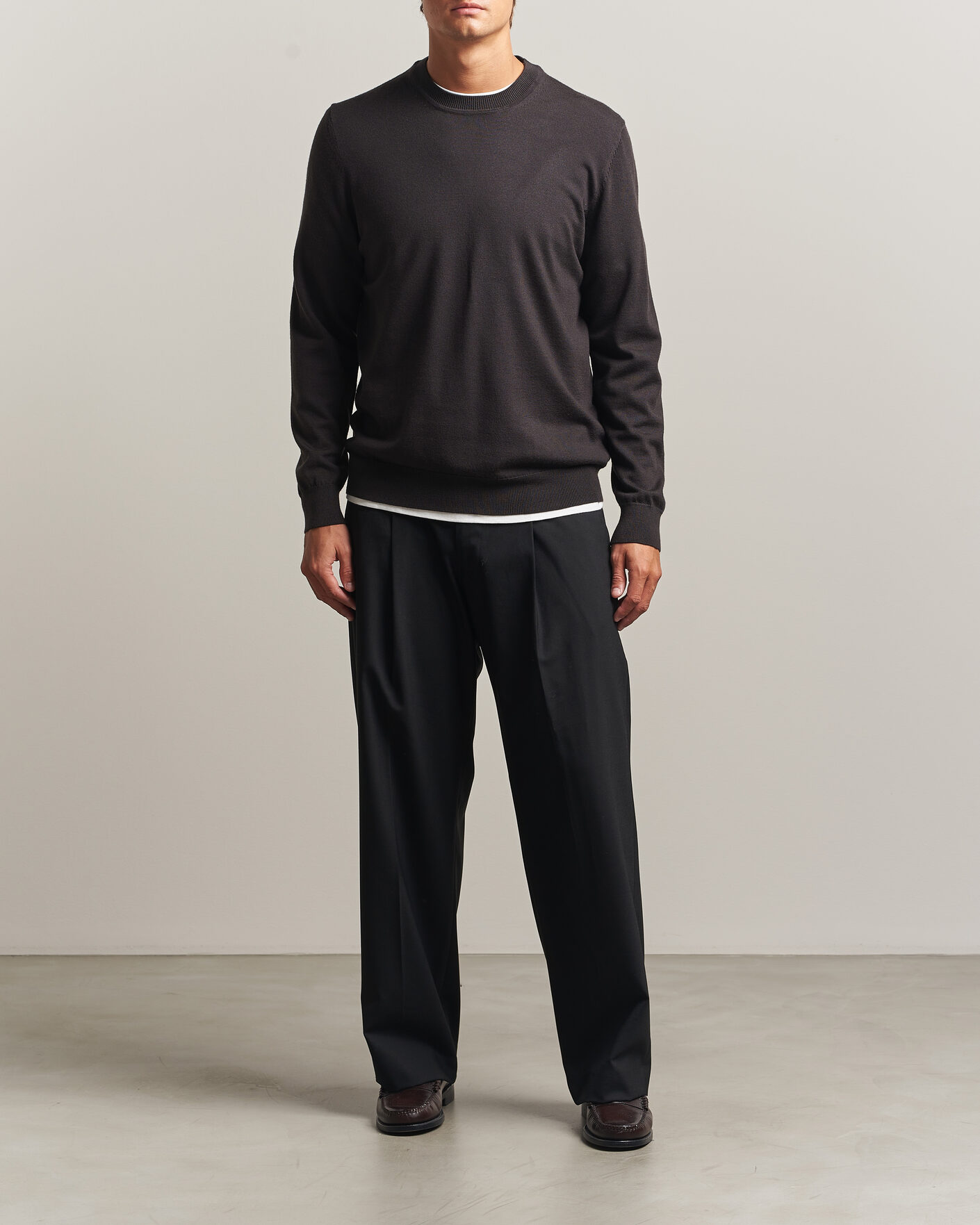 Herren | Pullover | NN07 | Ted Merino Crew Neck Pullover Deep Truffle