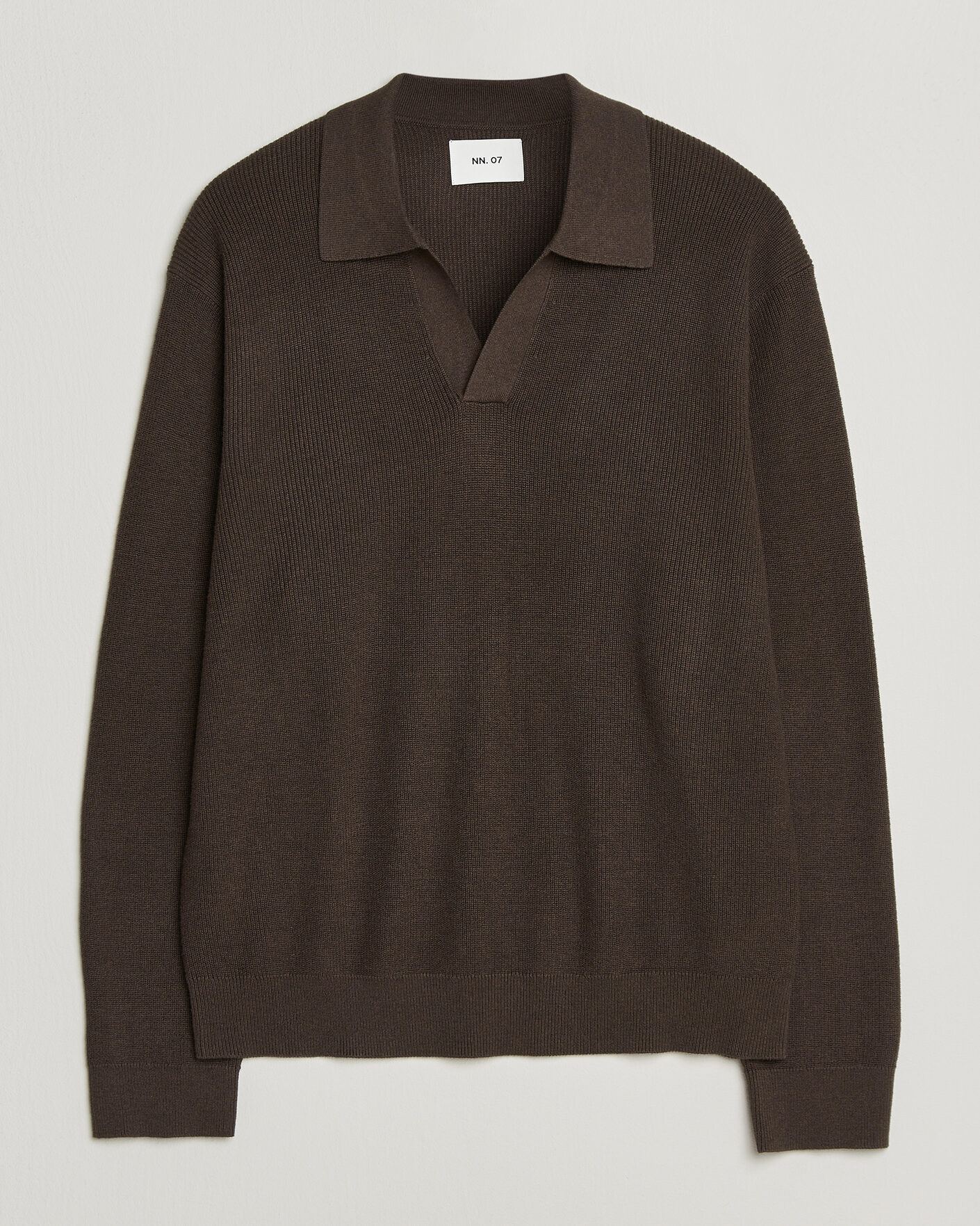 Herren | Pullover | NN07 | Hope Cotton/Cashmere Rib Knitted Polo Brown